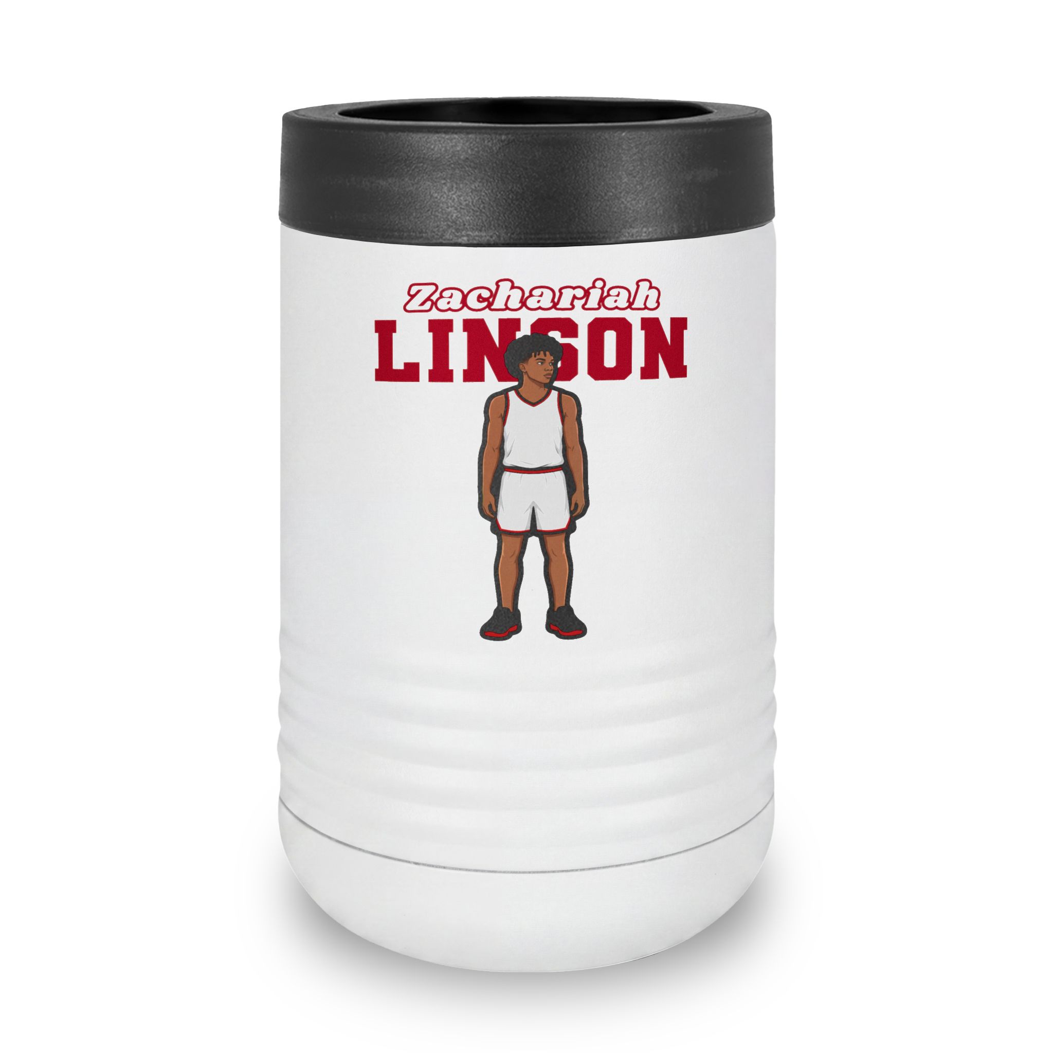 Stainless Can Cooler — character_name_arch in White