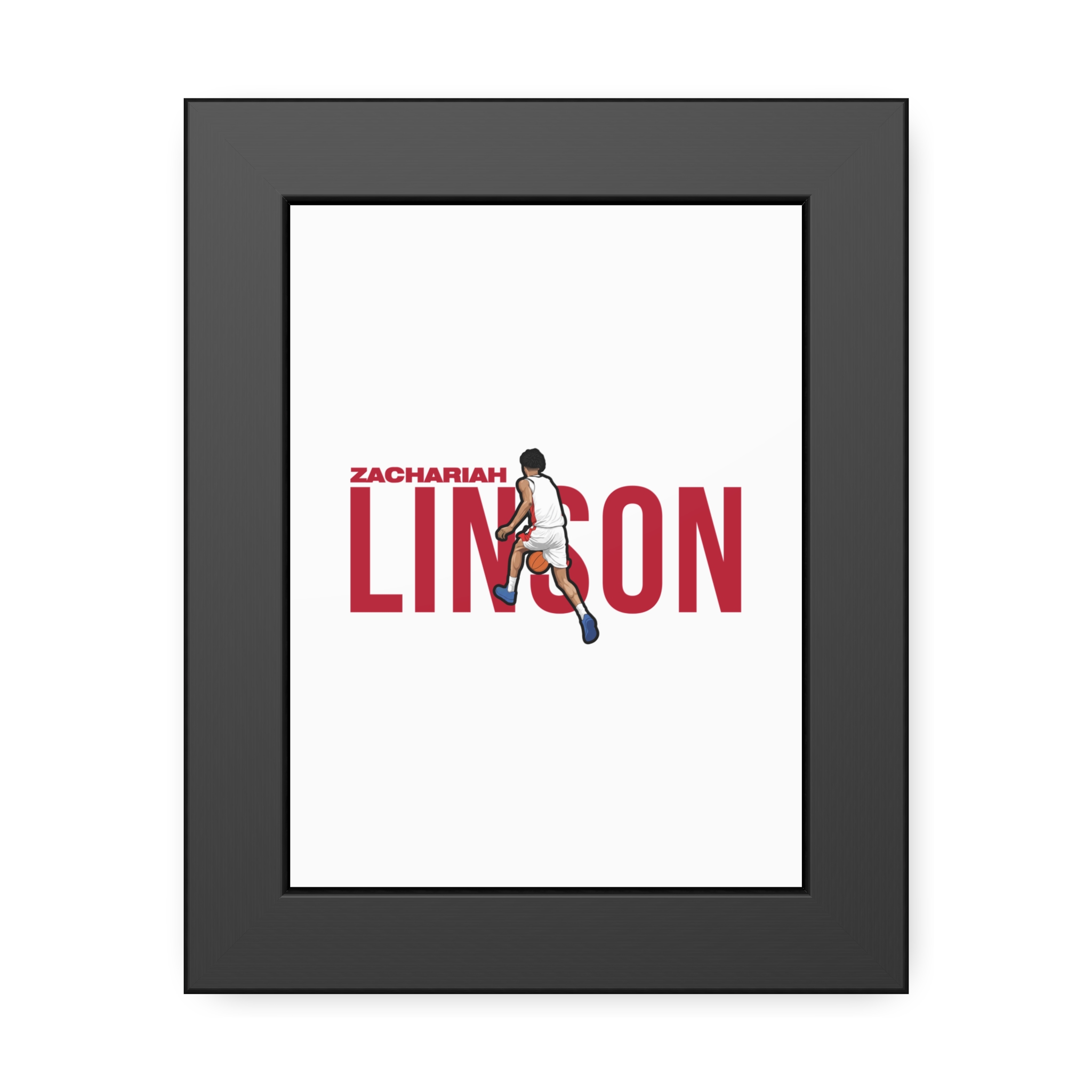 Framed Poster — character_player_name in Black