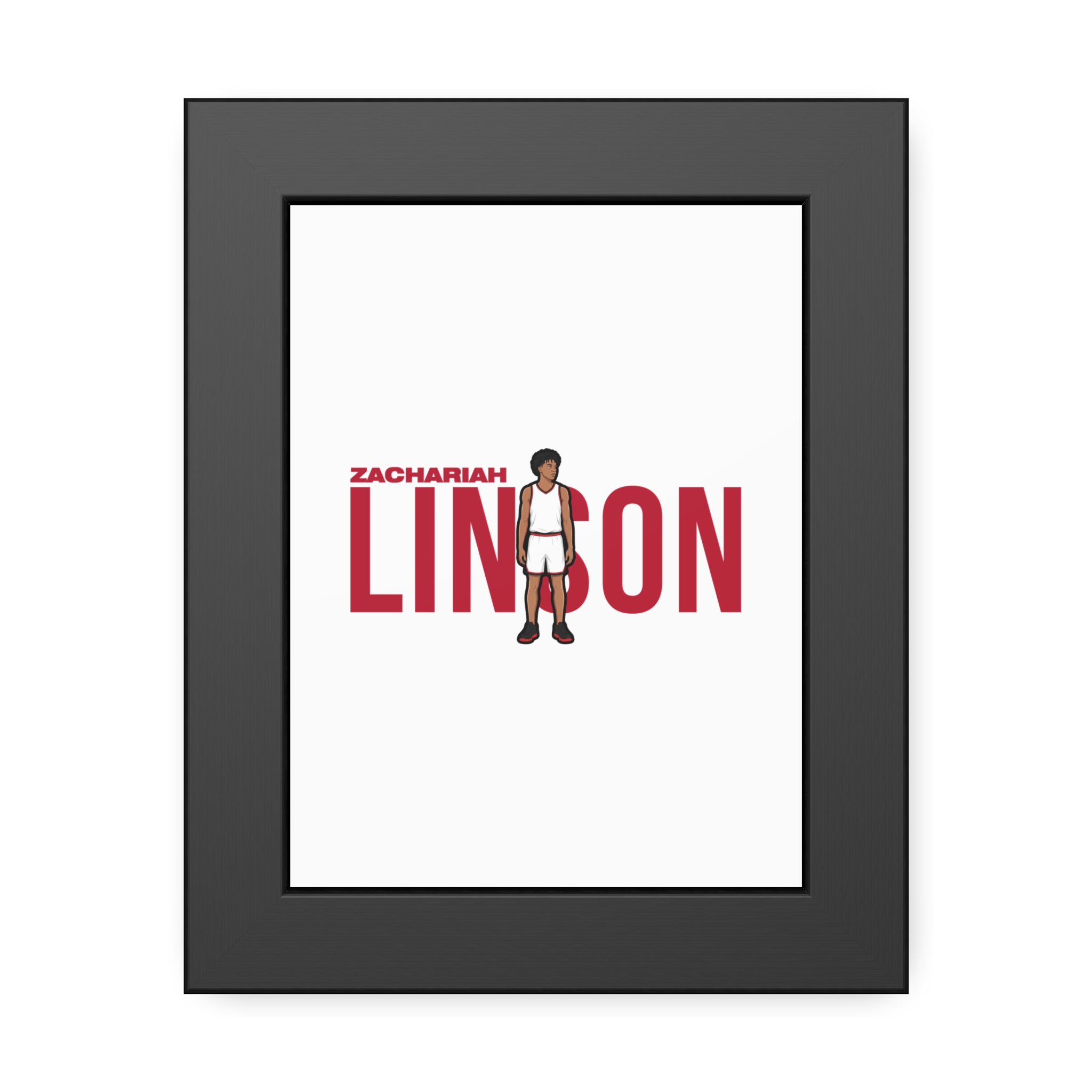 Framed Poster — character_player_name in Black