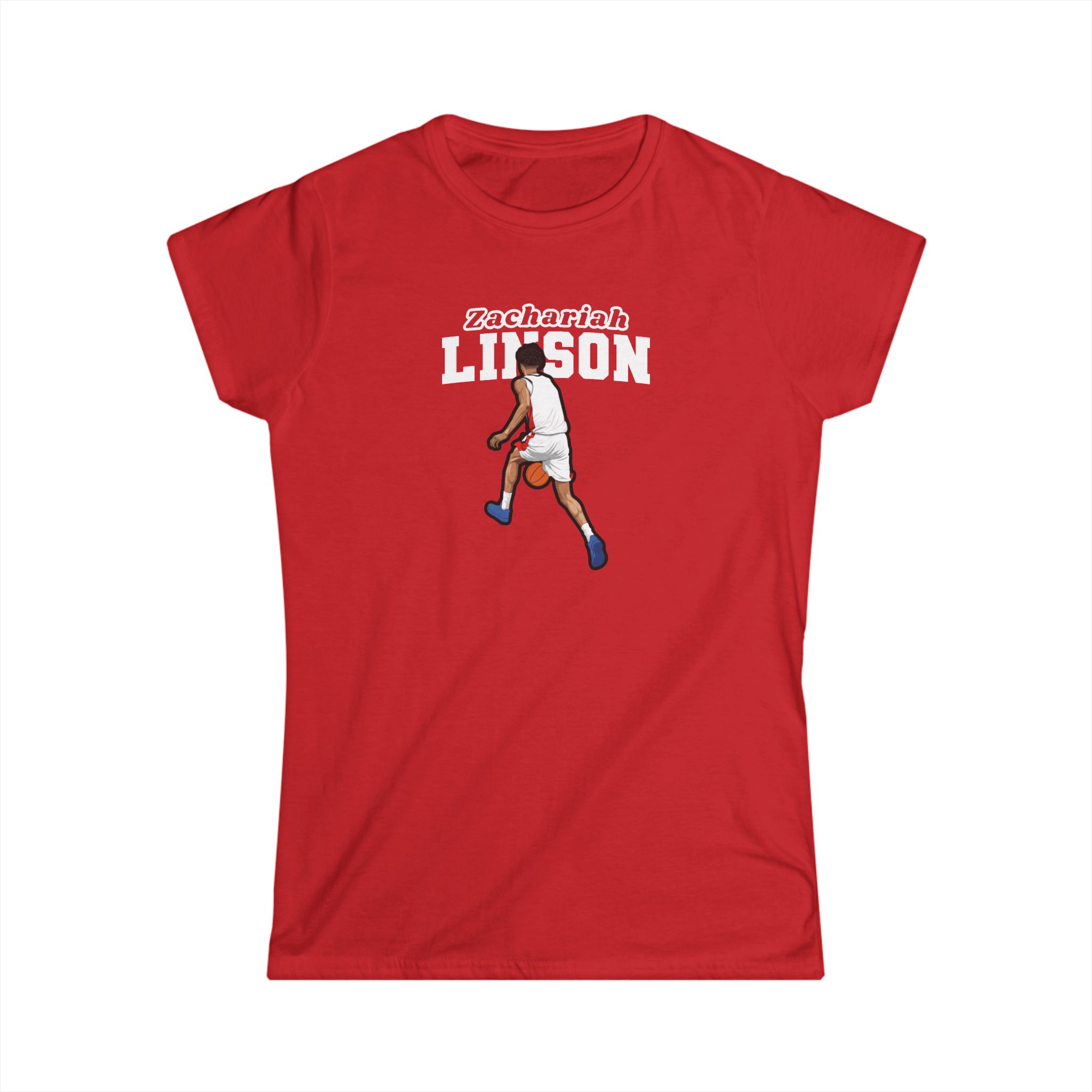 Women's Softstyle Tee — character_name_arch in Red