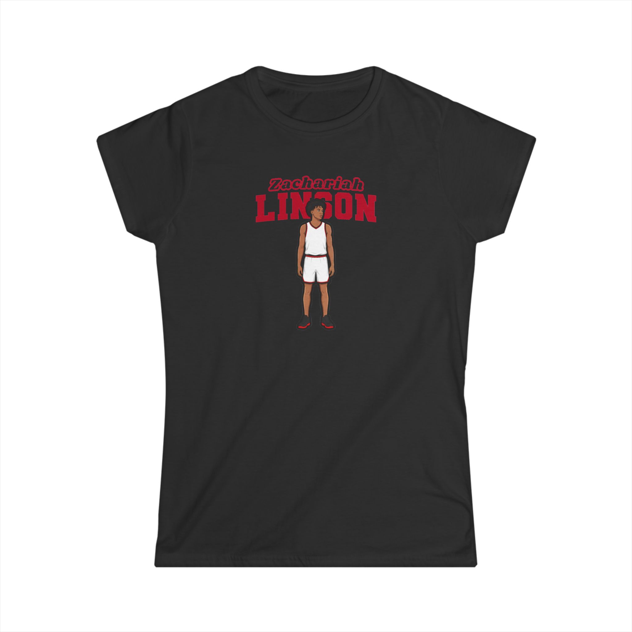 Women's Softstyle Tee — character_name_arch in Black