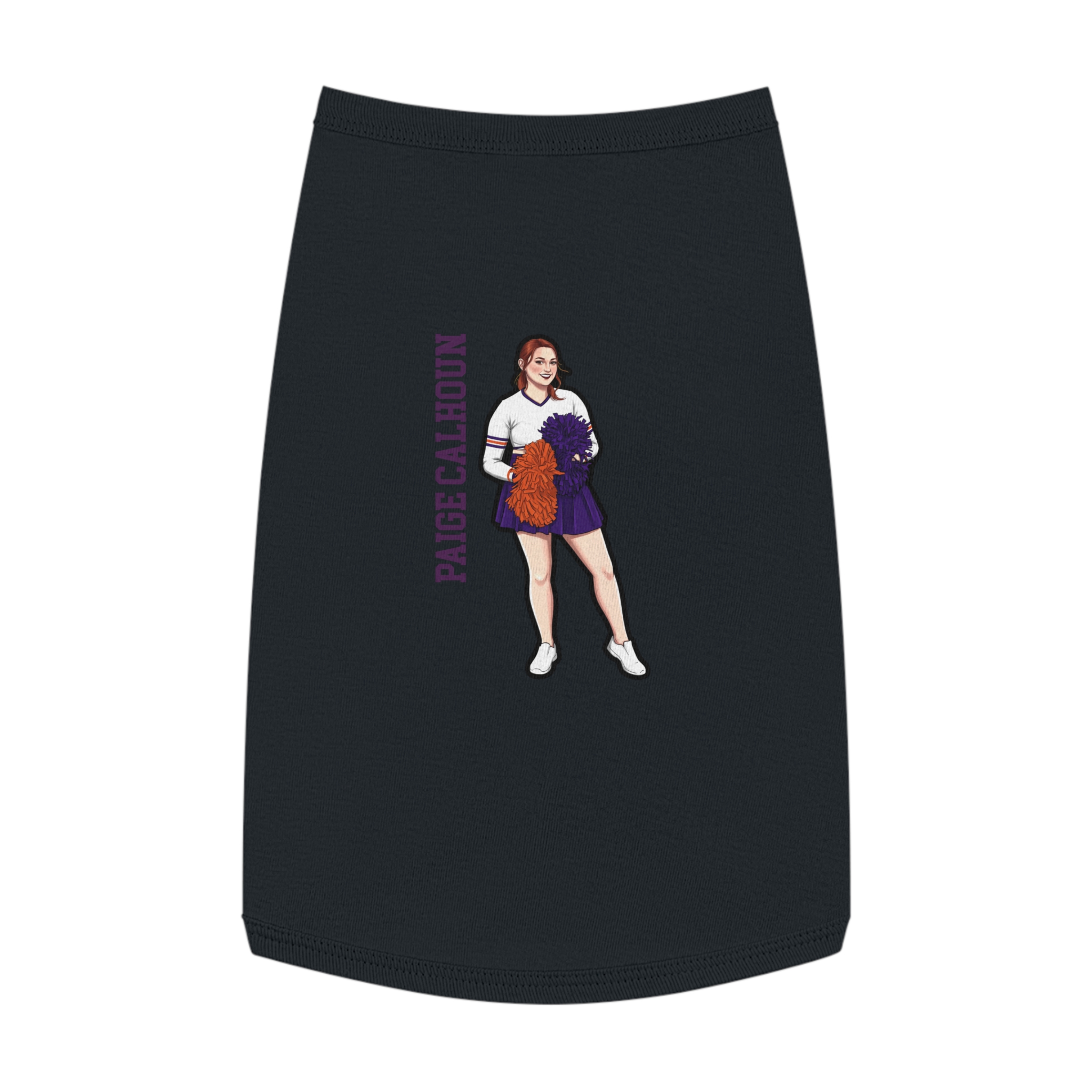 Pet Tank Top — character_name_vertical in Black