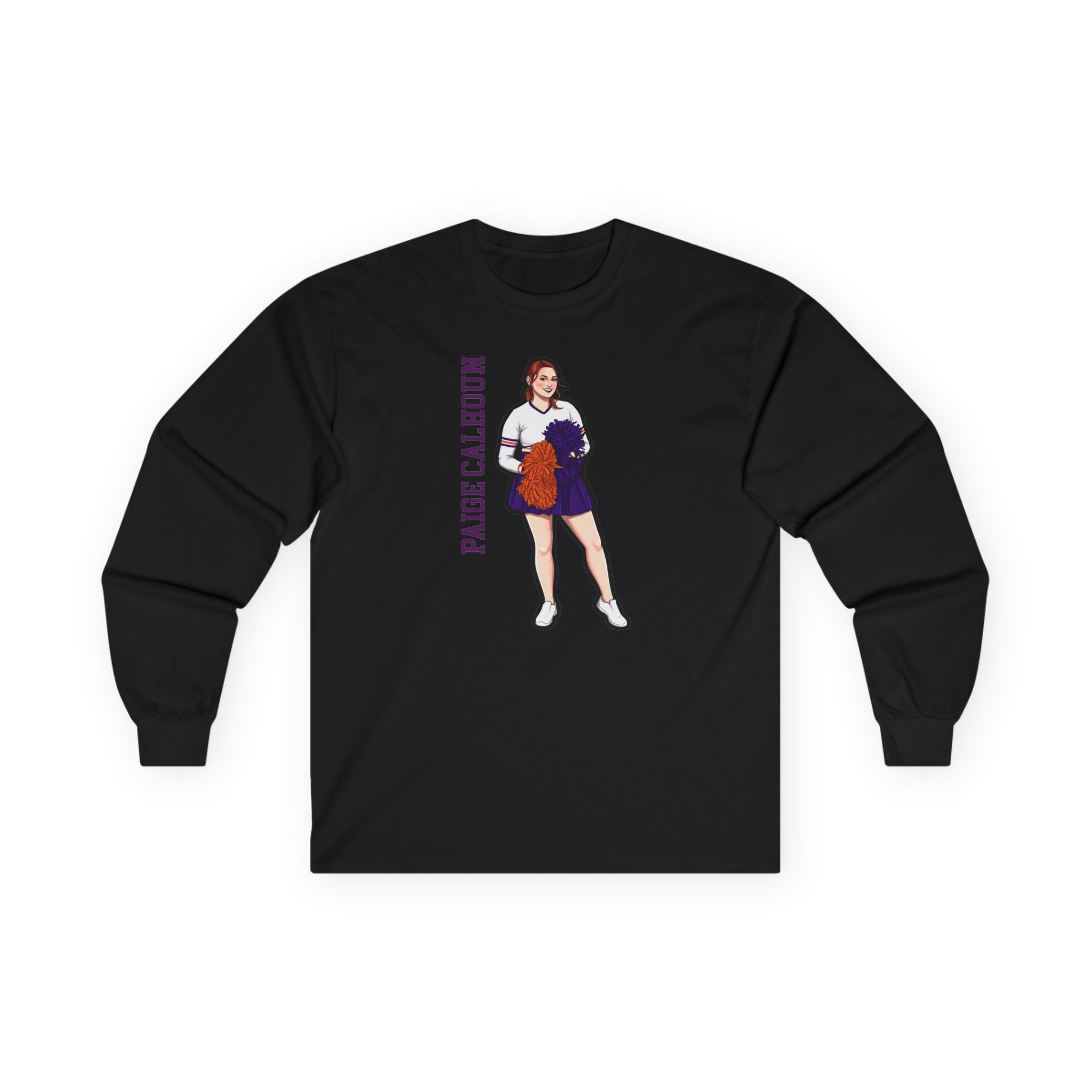 Long Sleeve Tee — character_name_vertical in Black