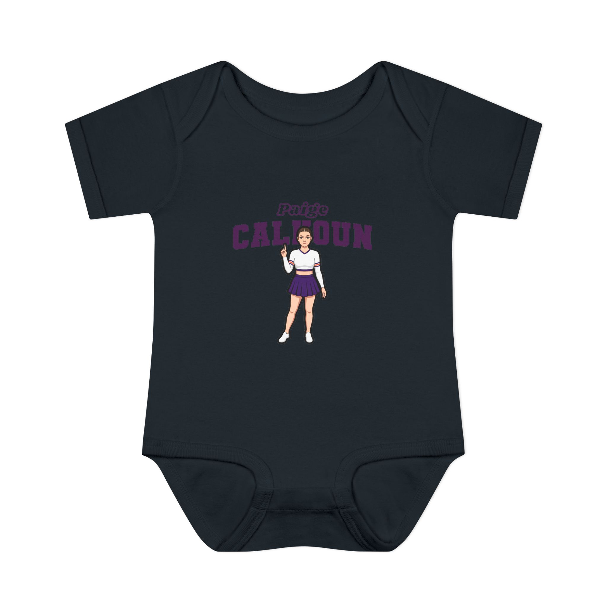 Baby Onesie — character_name_arch in Black