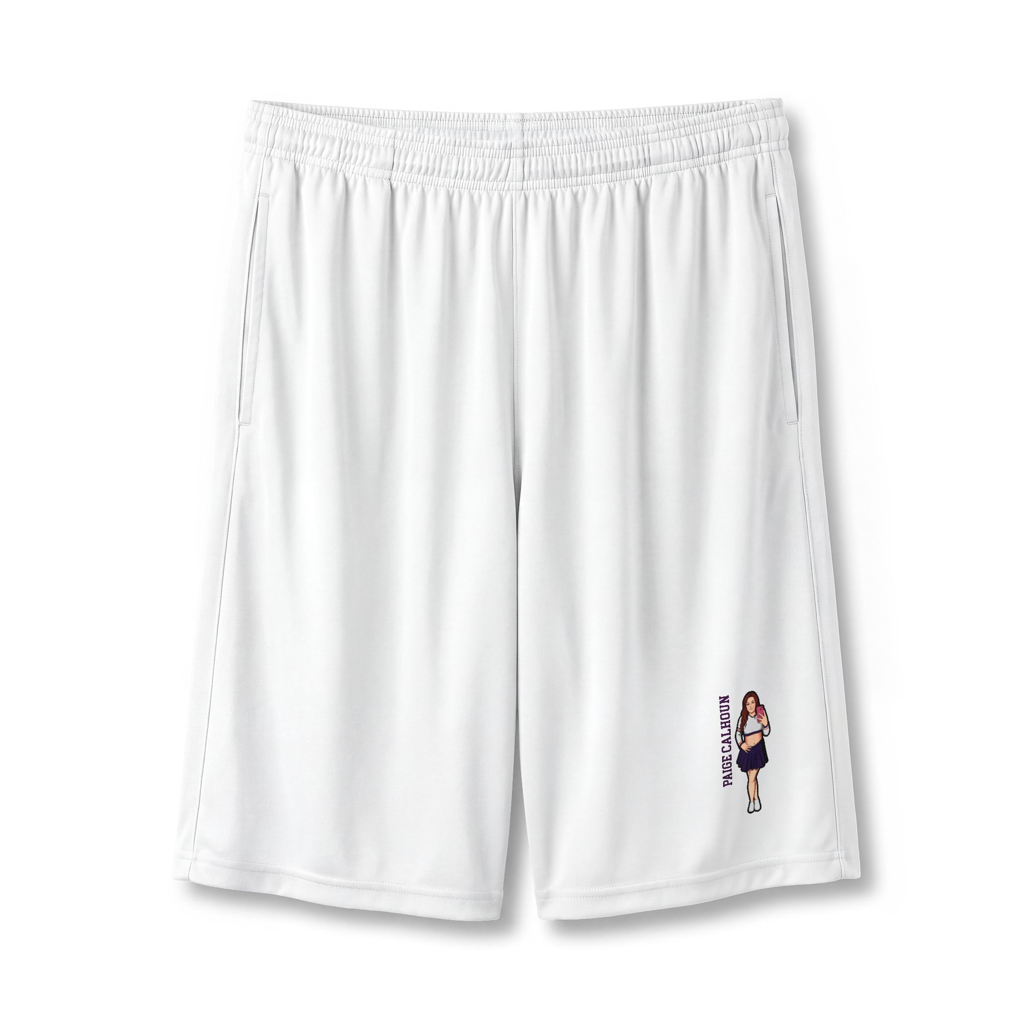 Shorts — character_name_vertical in White
