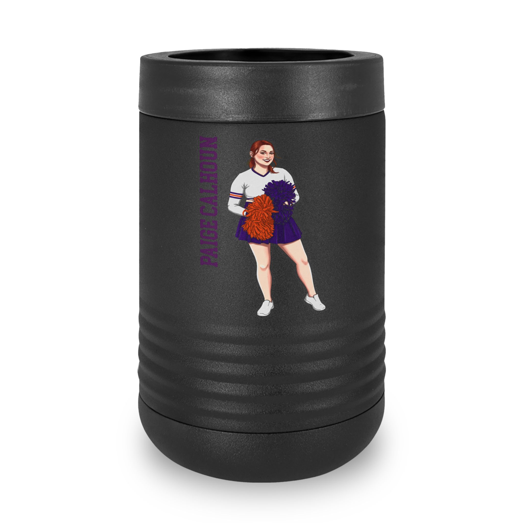 Stainless Can Cooler — character_name_vertical in Black