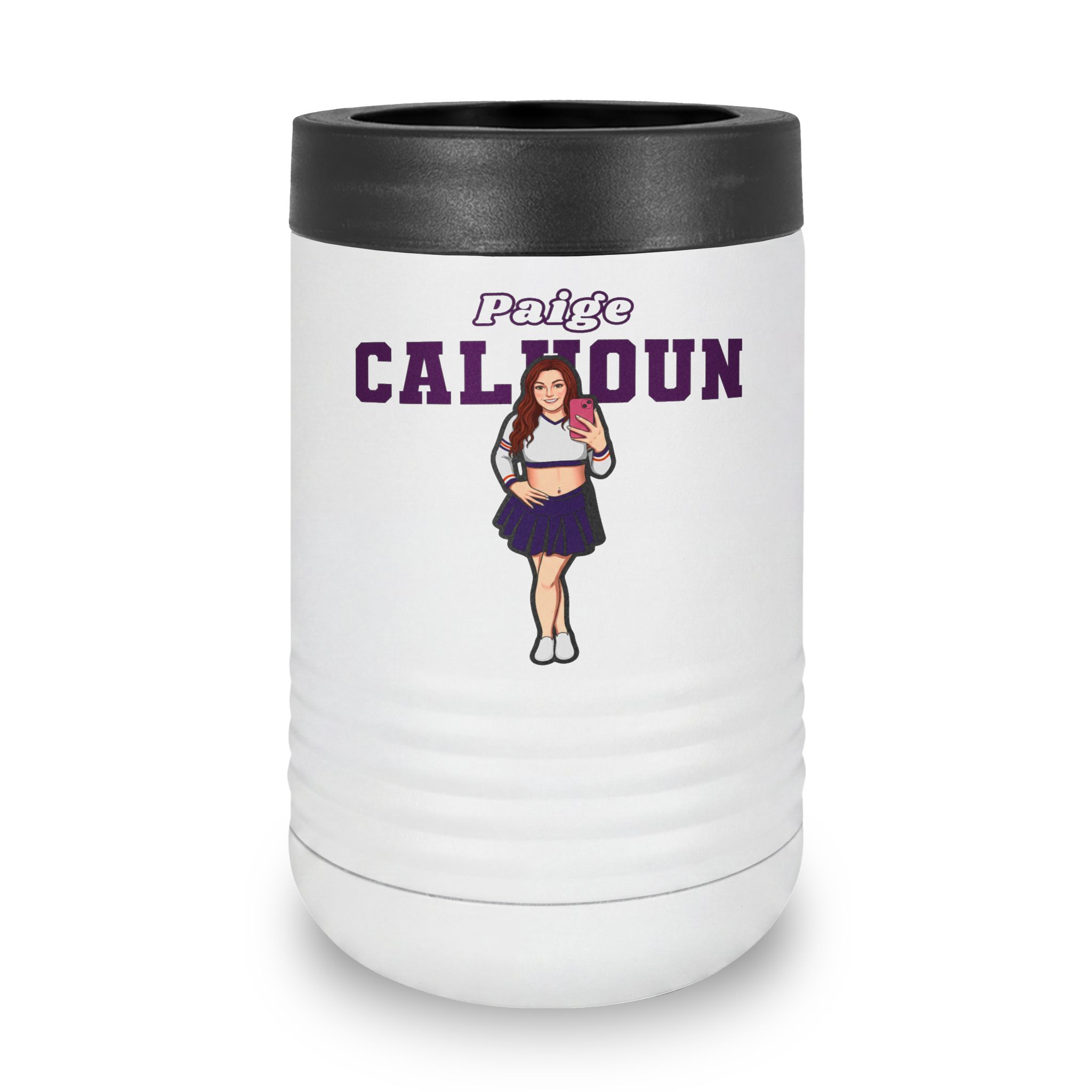 Stainless Can Cooler — character_name_arch in White