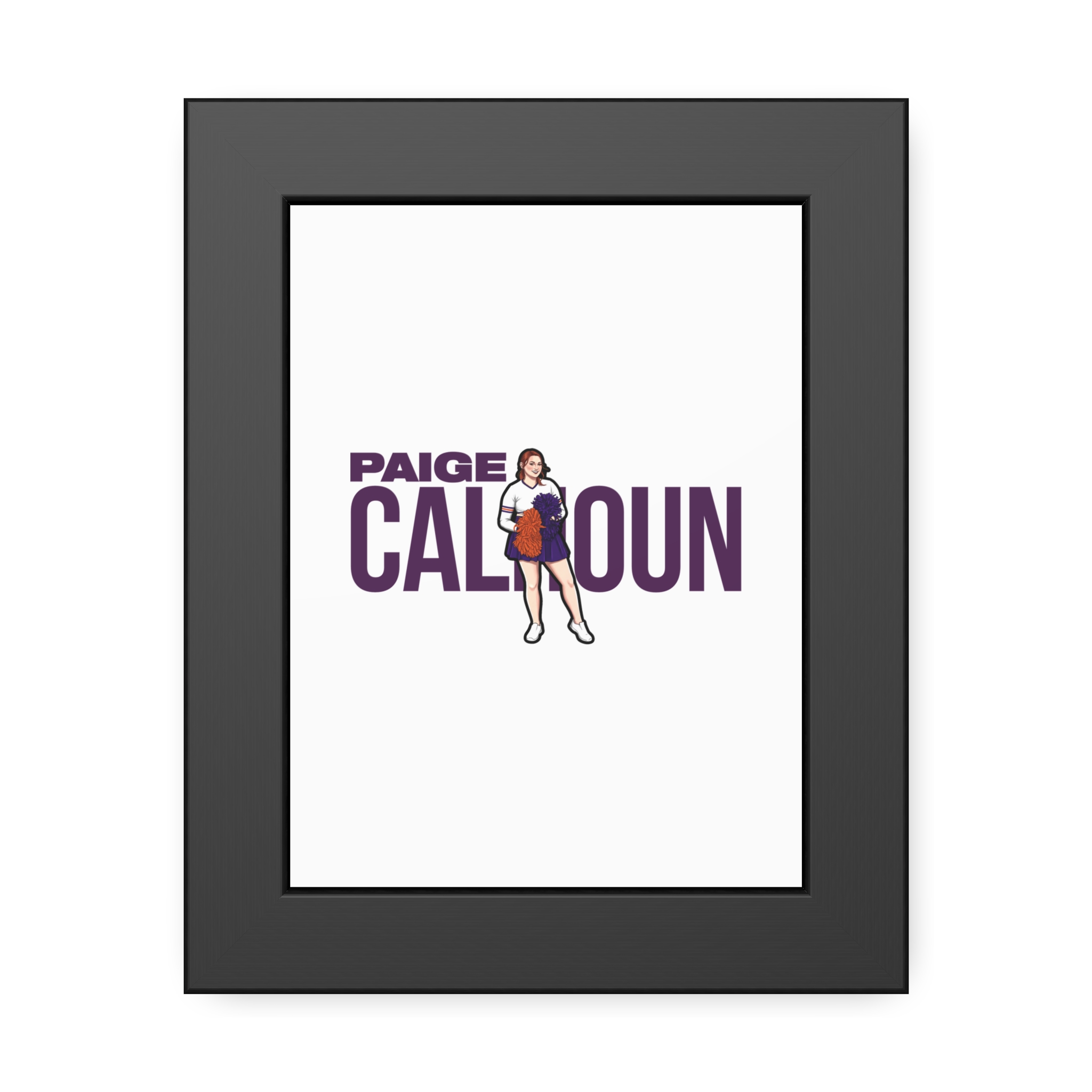 Framed Poster — character_player_name in Black