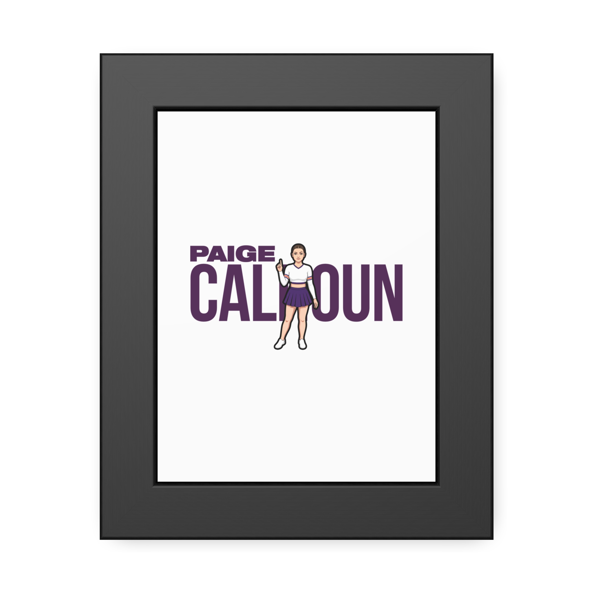 Framed Poster — character_player_name in Black