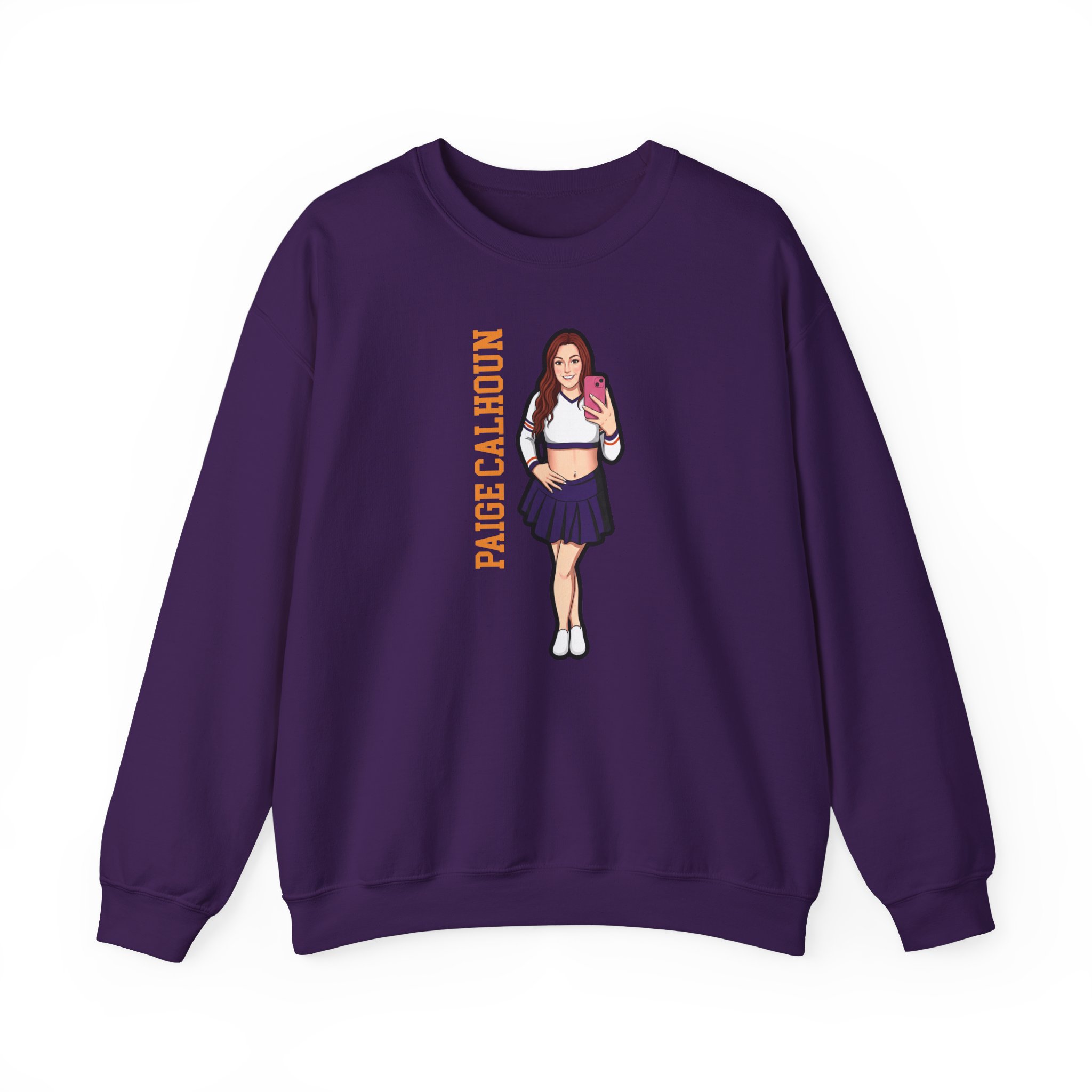 Crewneck Sweatshirt — character_name_vertical in Purple