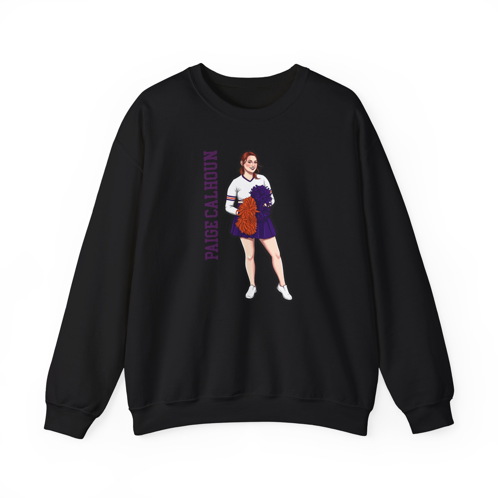 Crewneck Sweatshirt — character_name_vertical in Black