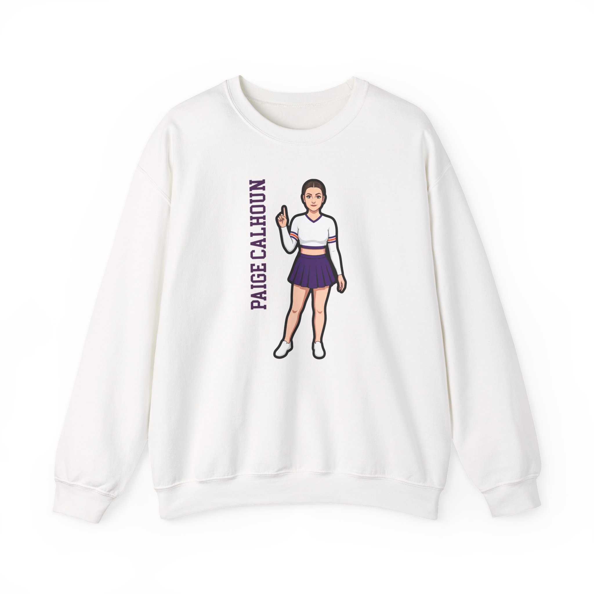 Crewneck Sweatshirt — character_name_vertical in White