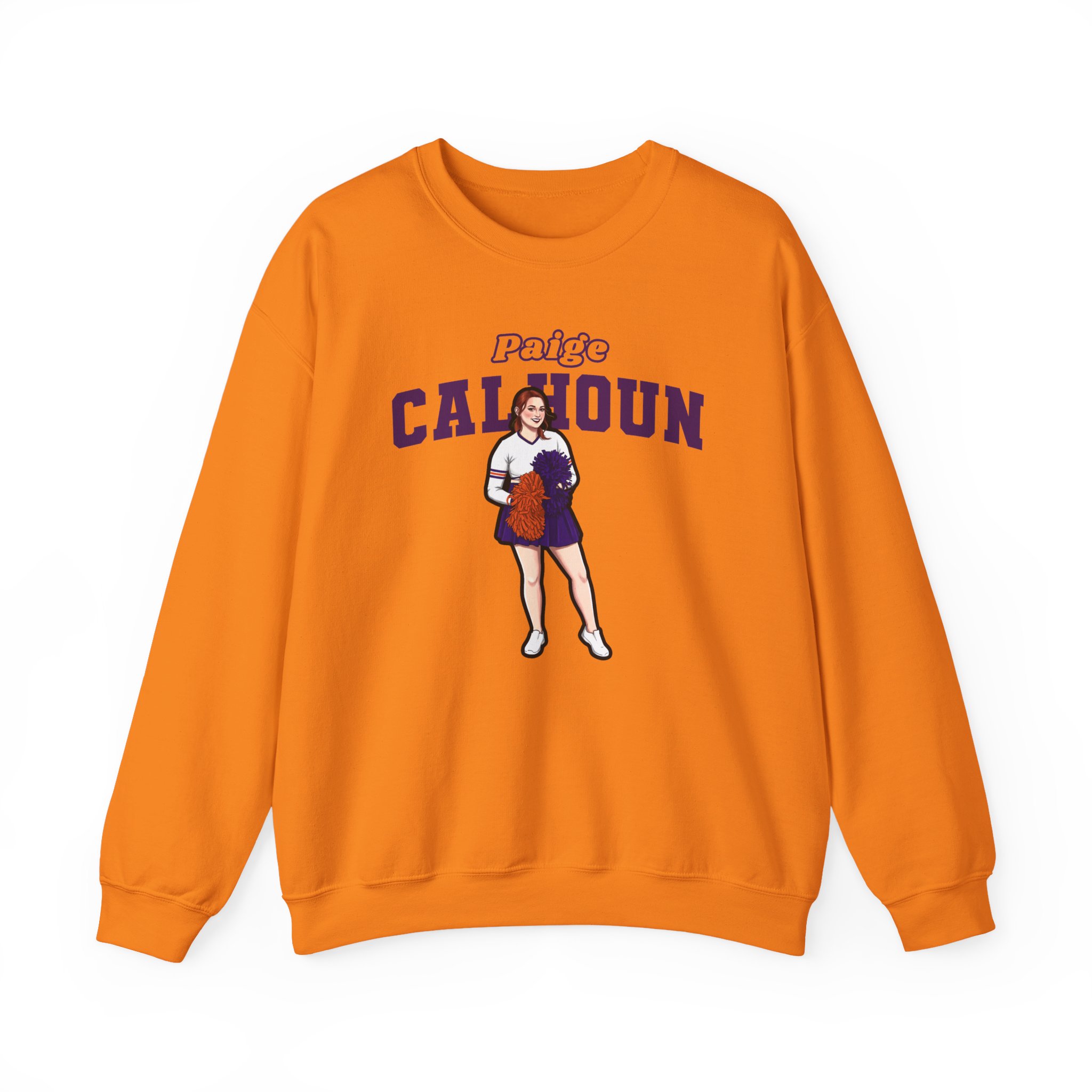 Crewneck Sweatshirt — character_name_arch in Orange