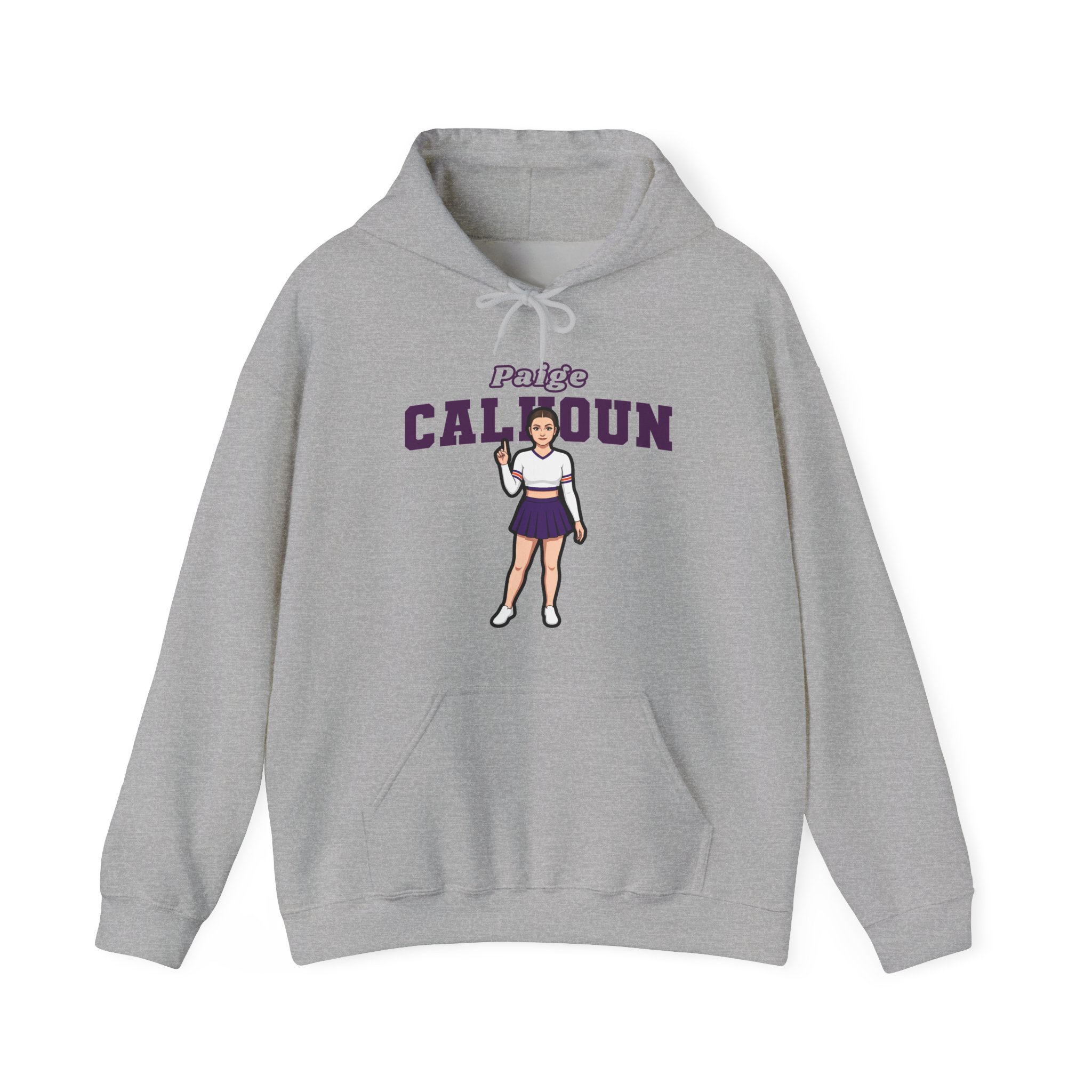 Hoodie — character_name_arch in Grey