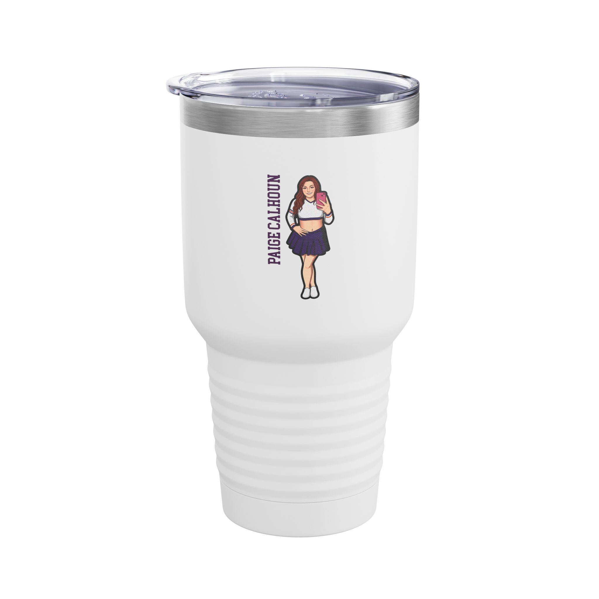 30oz Tumbler — character_name_vertical in White