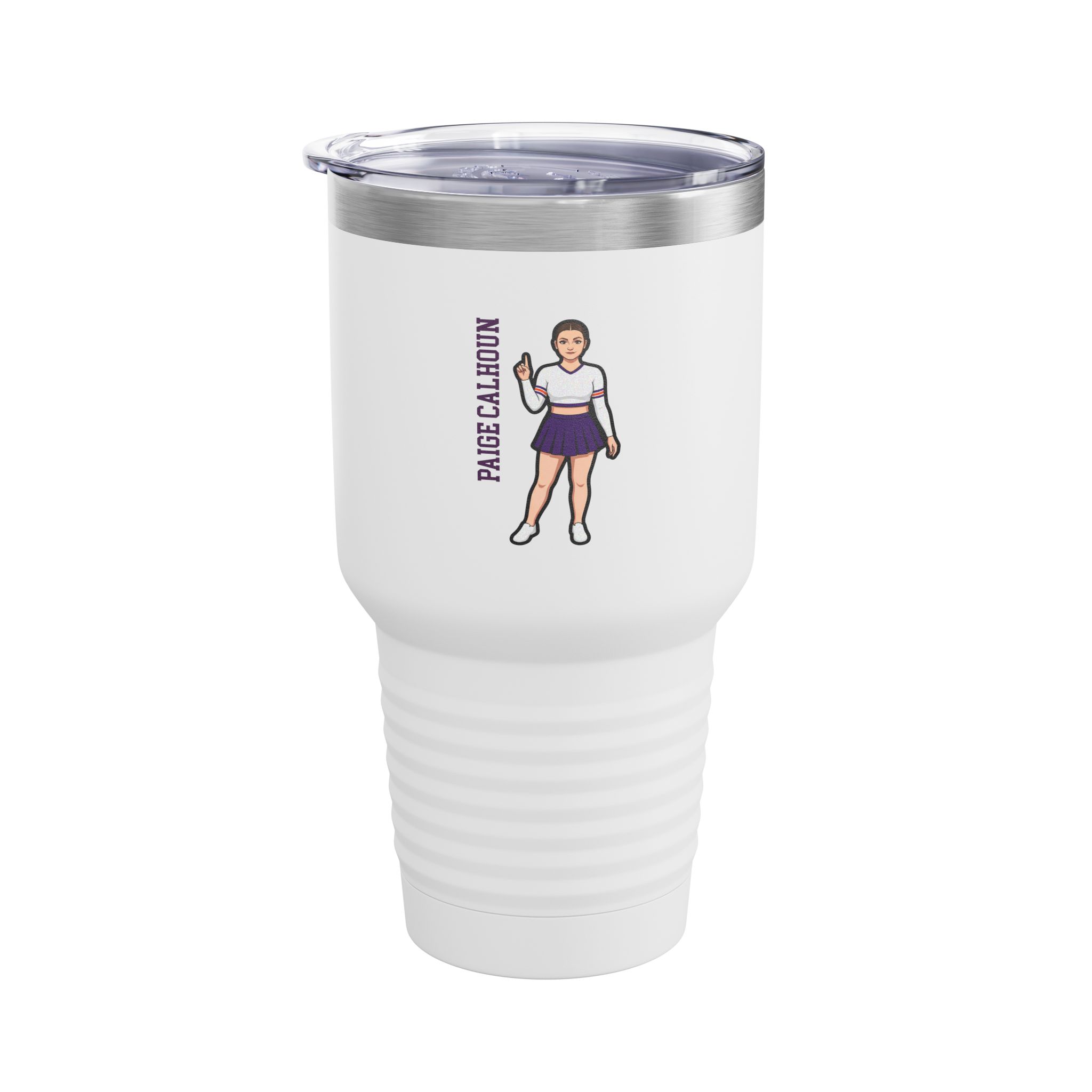 30oz Tumbler — character_name_vertical in White