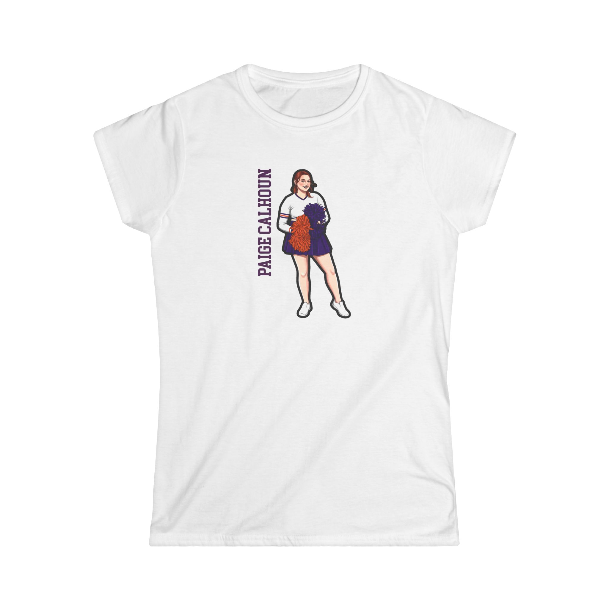 Women's Softstyle Tee — character_name_vertical in White