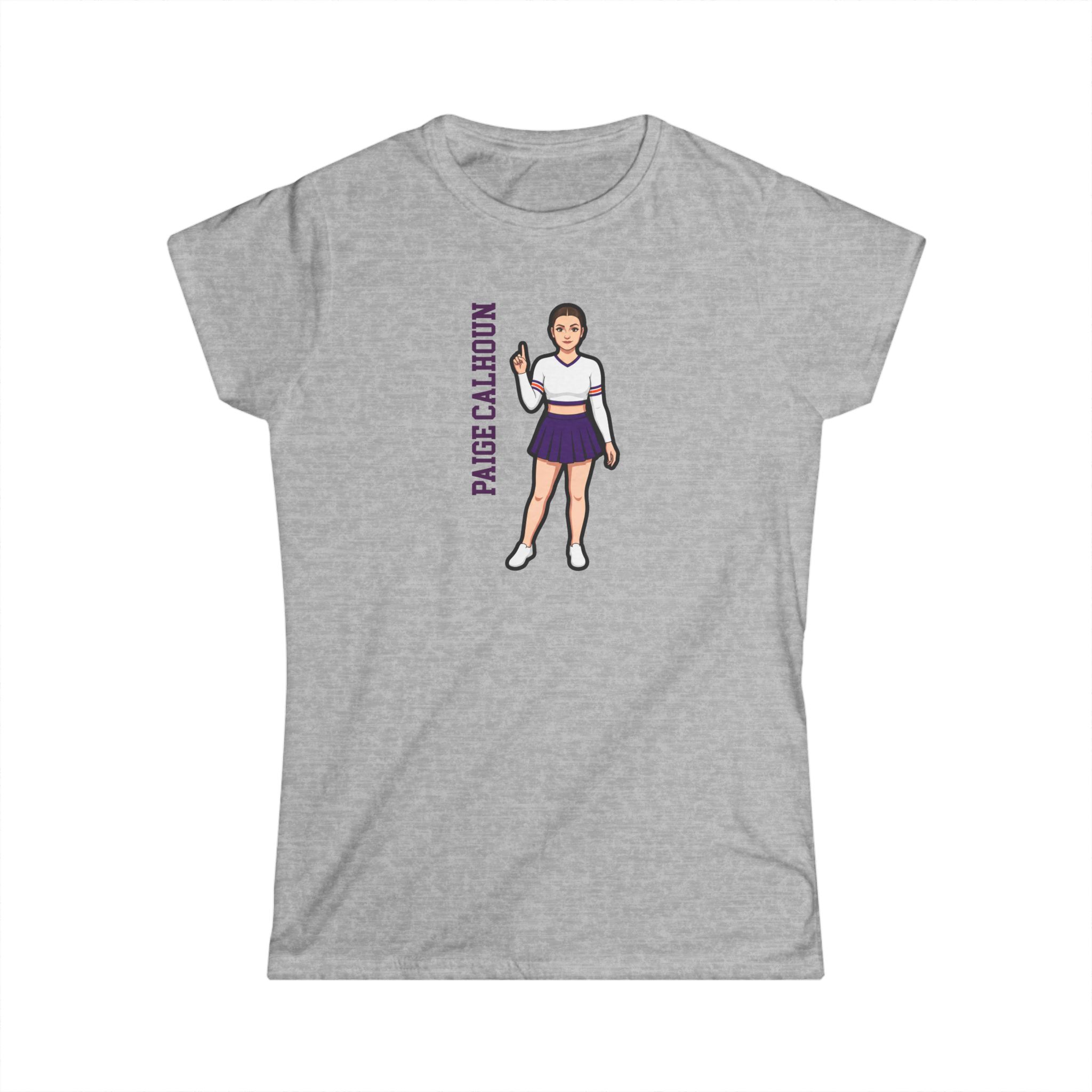 Women's Softstyle Tee — character_name_vertical in Grey
