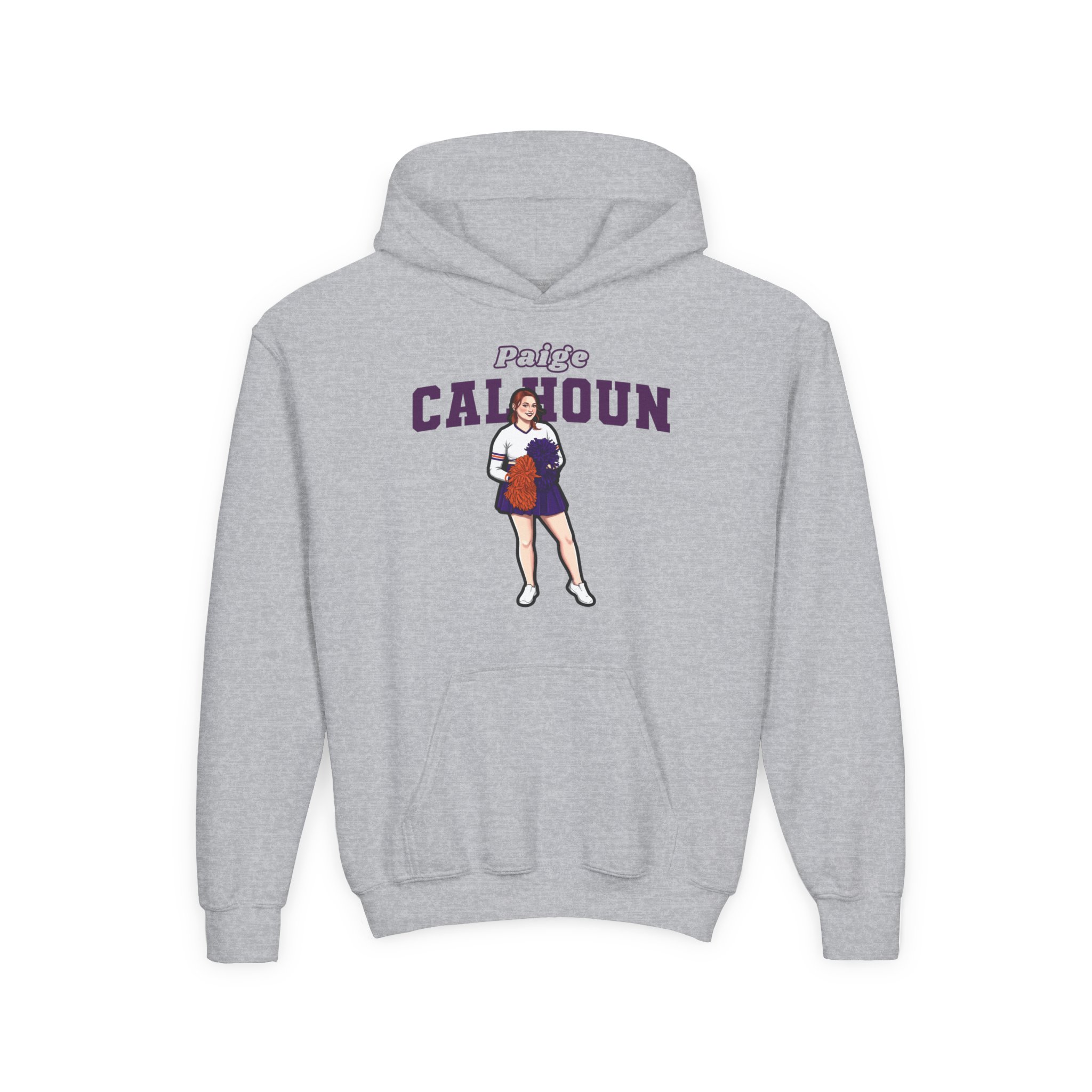 Youth Hoodie — character_name_arch in Grey