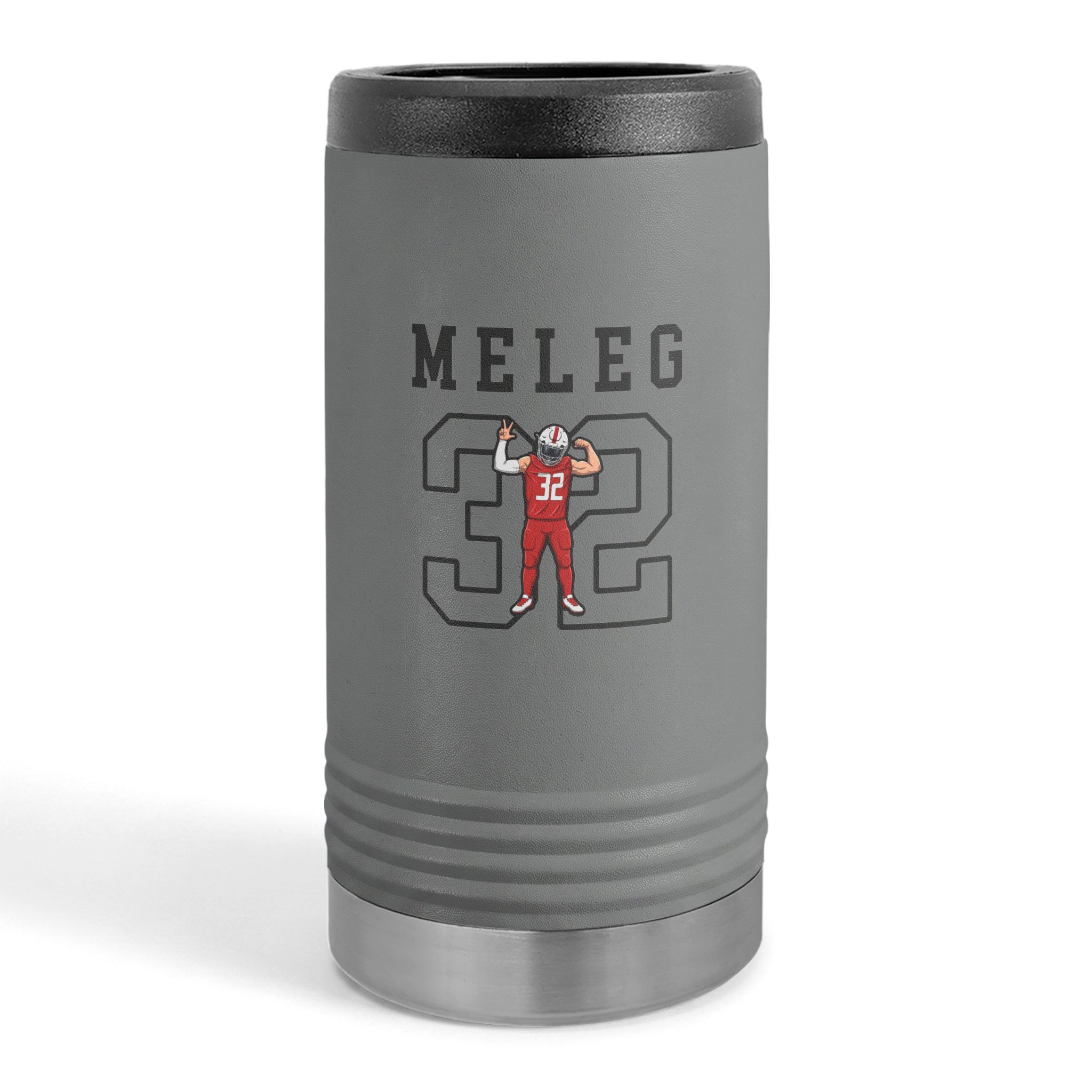 Slim Stainless Can Cooler — character_shirsey in Grey