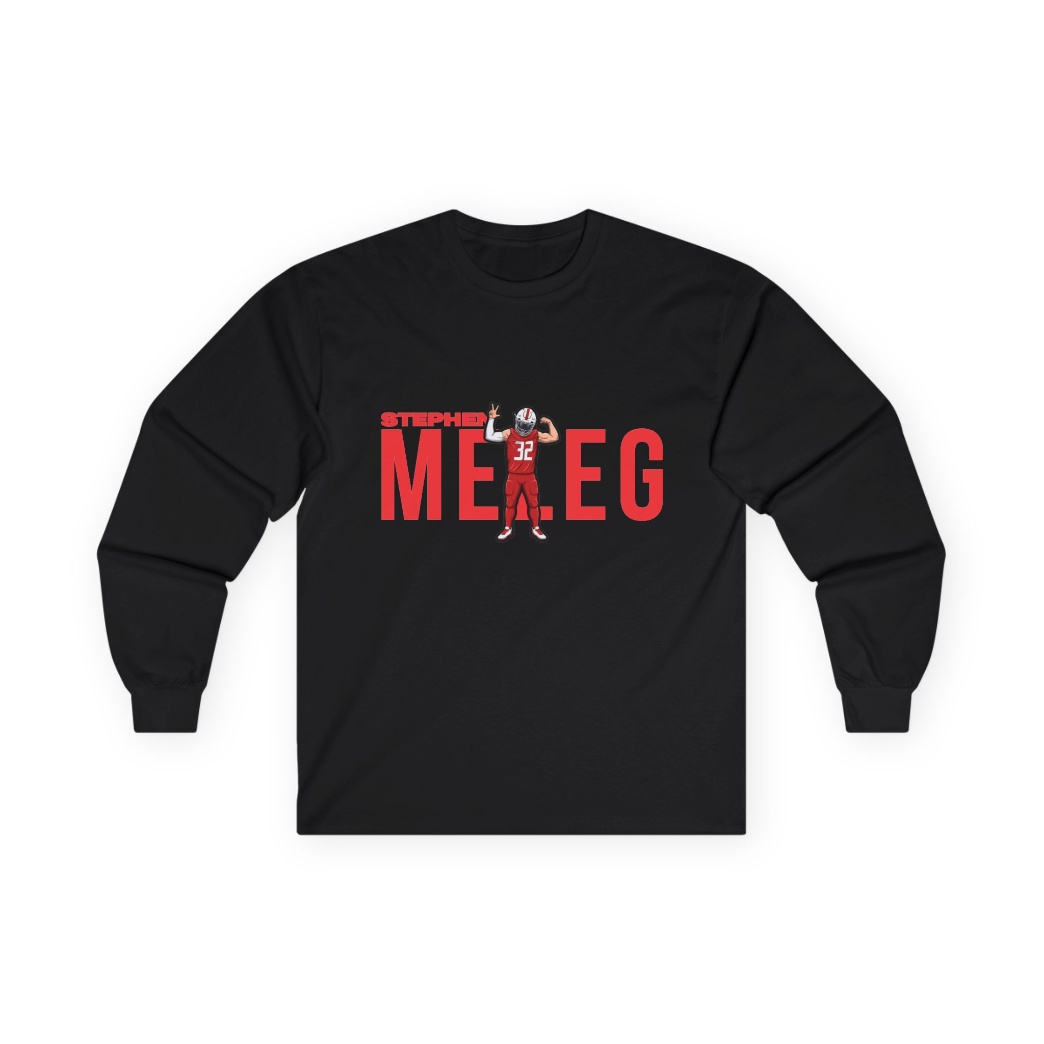 Long Sleeve Tee — character_player_name in Black
