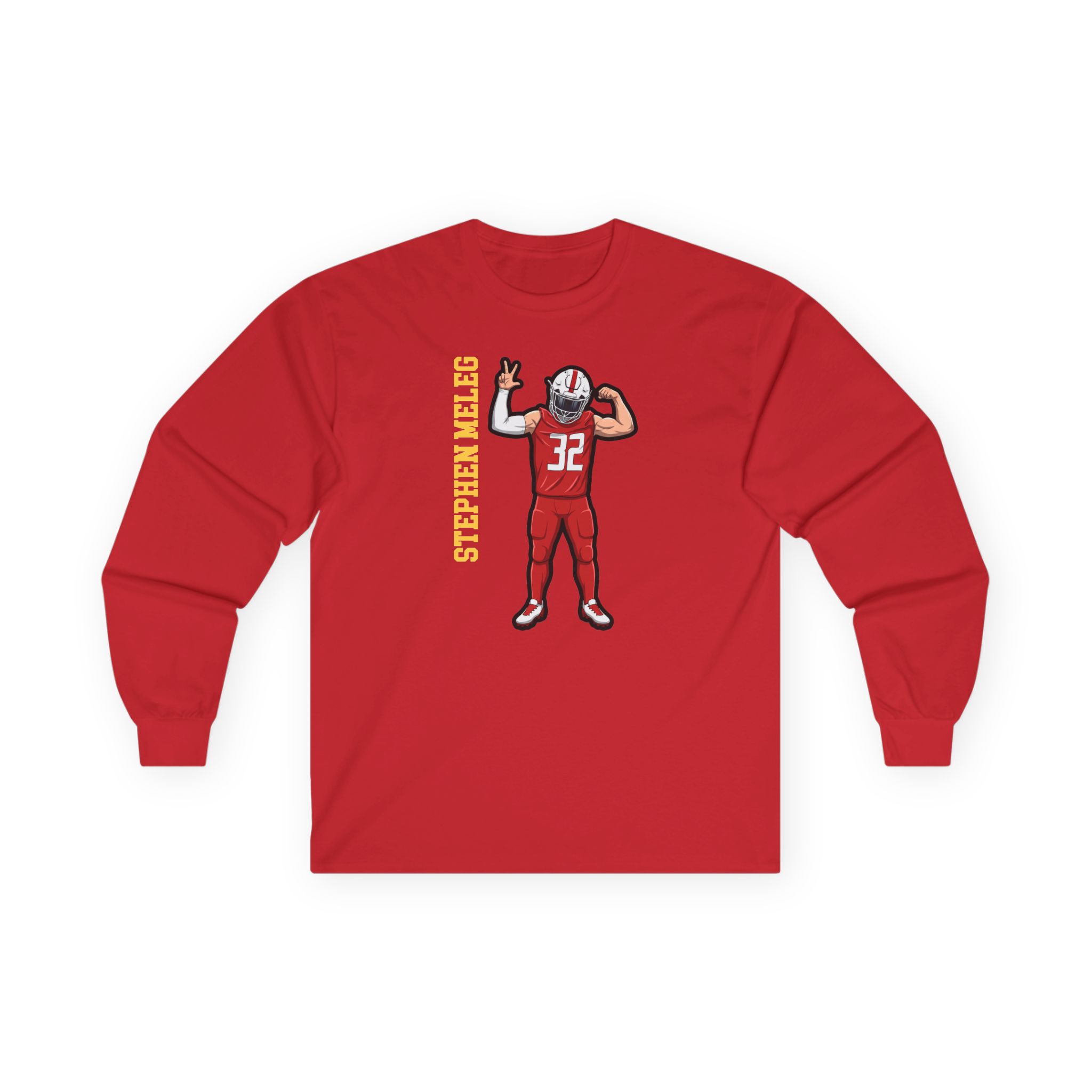 Long Sleeve Tee — character_name_vertical in Red