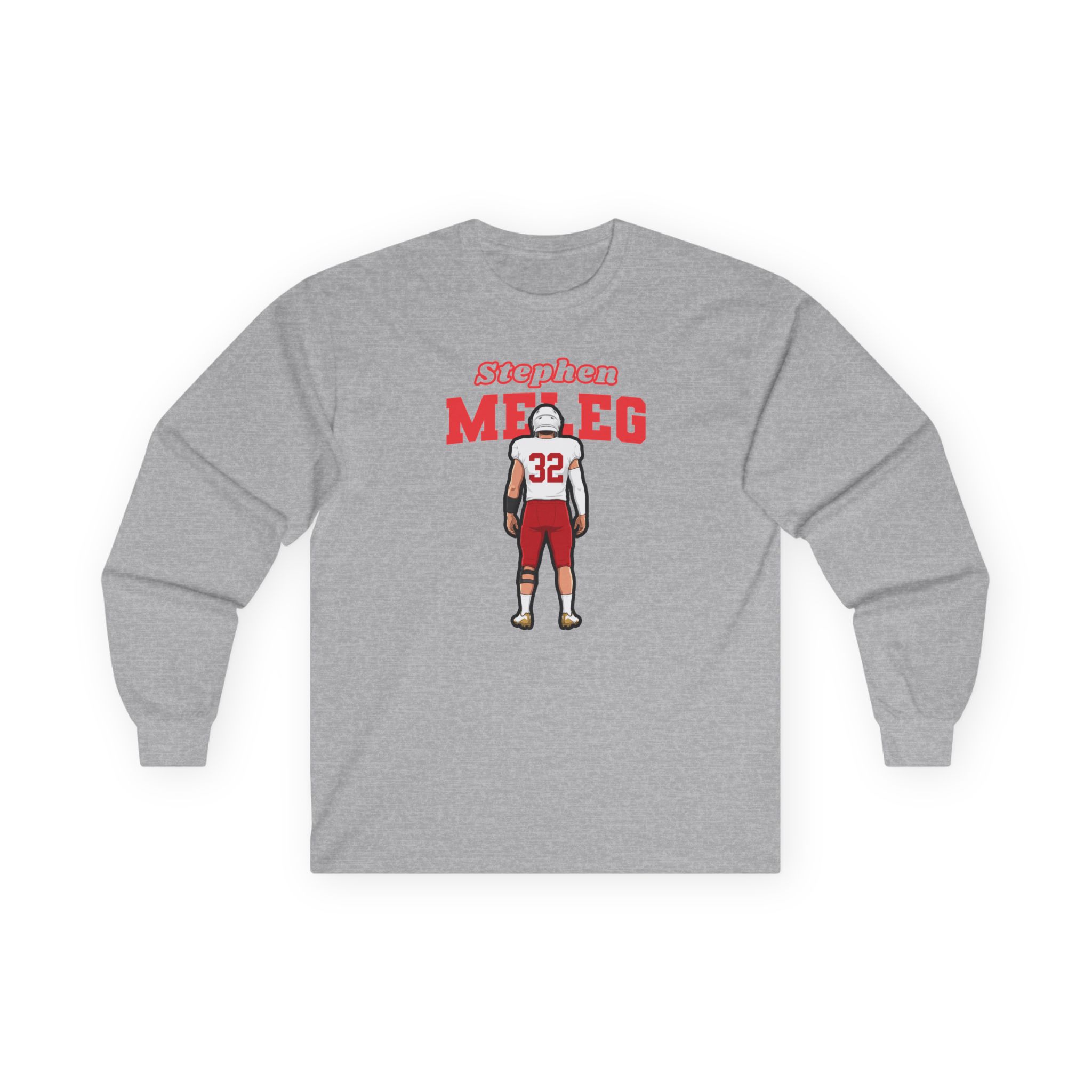 Long Sleeve Tee — character_name_arch in Grey