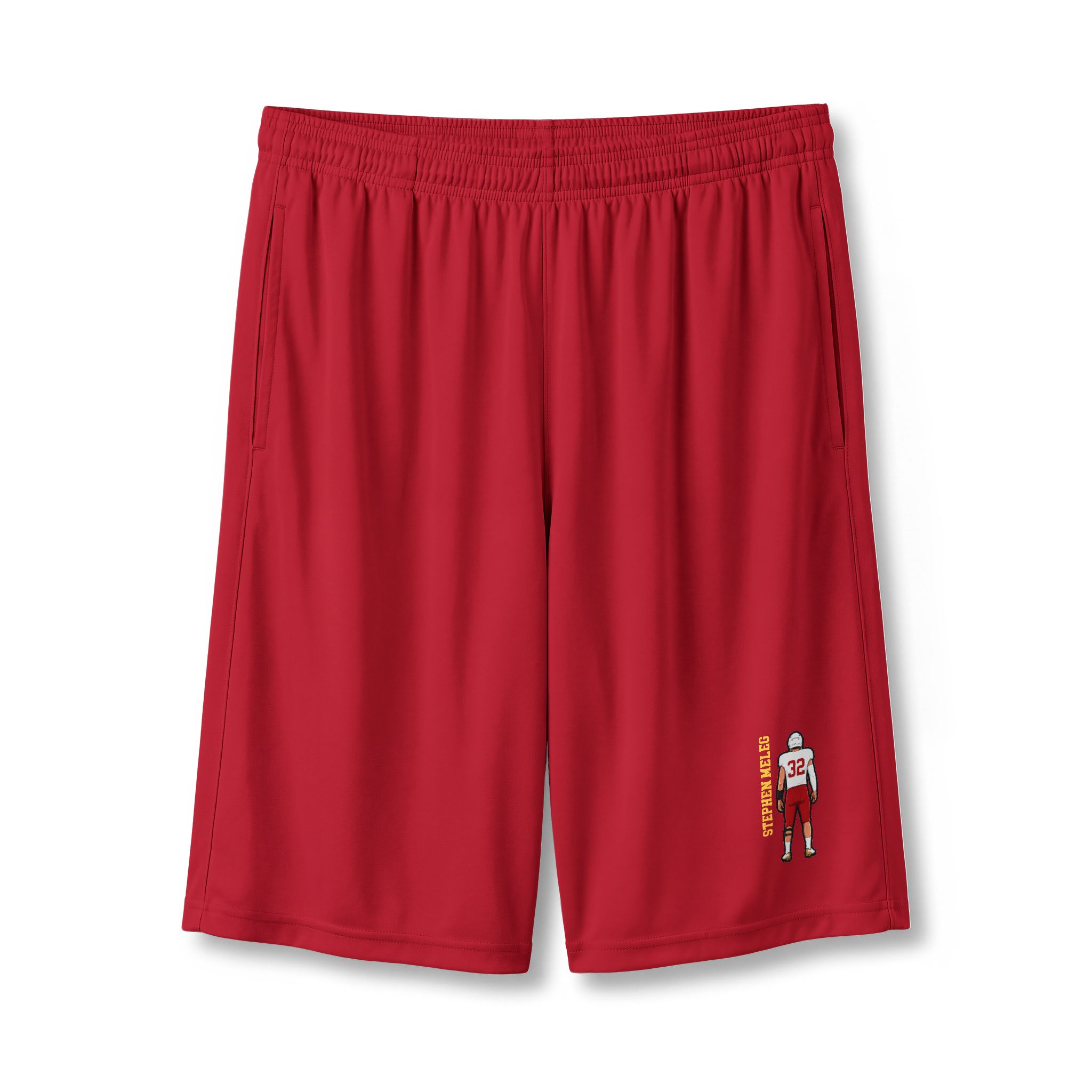 Shorts — character_name_vertical in Red