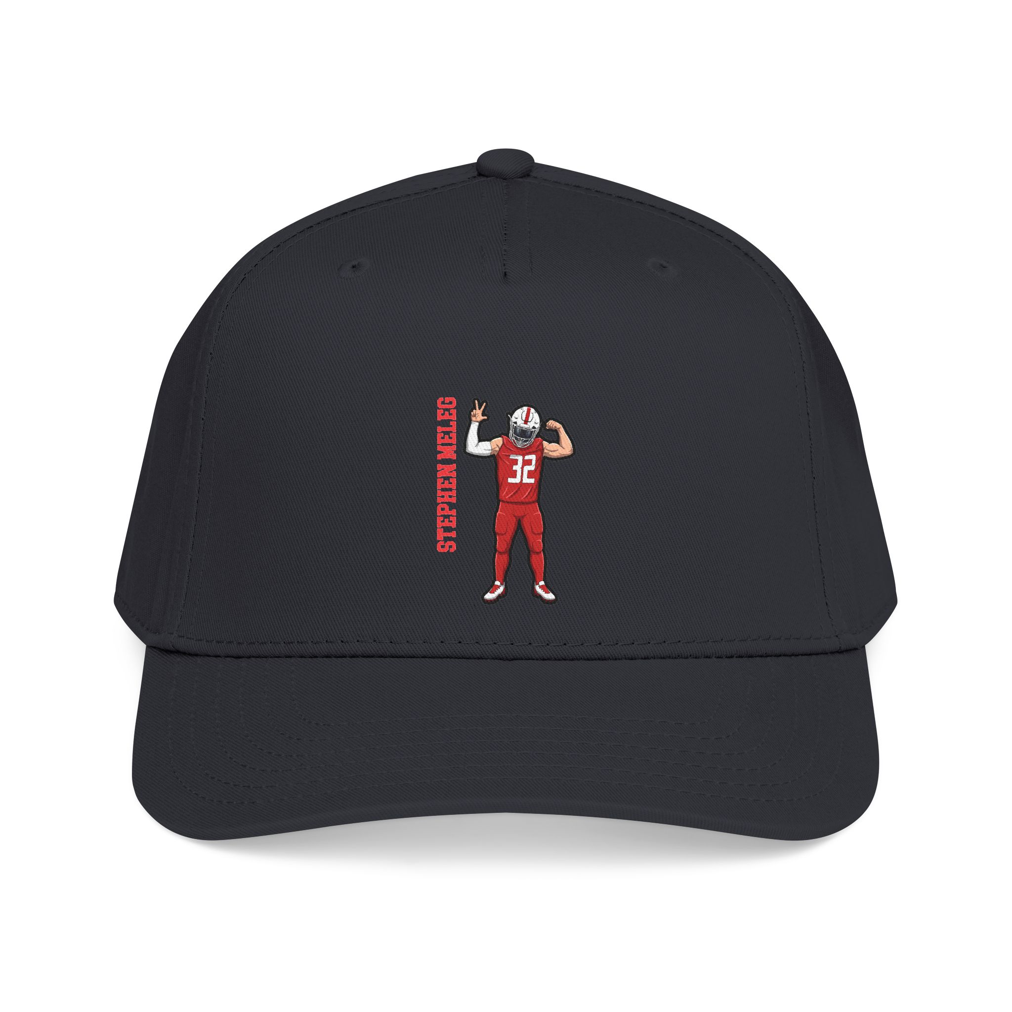 Baseball Cap — character_name_vertical in Black