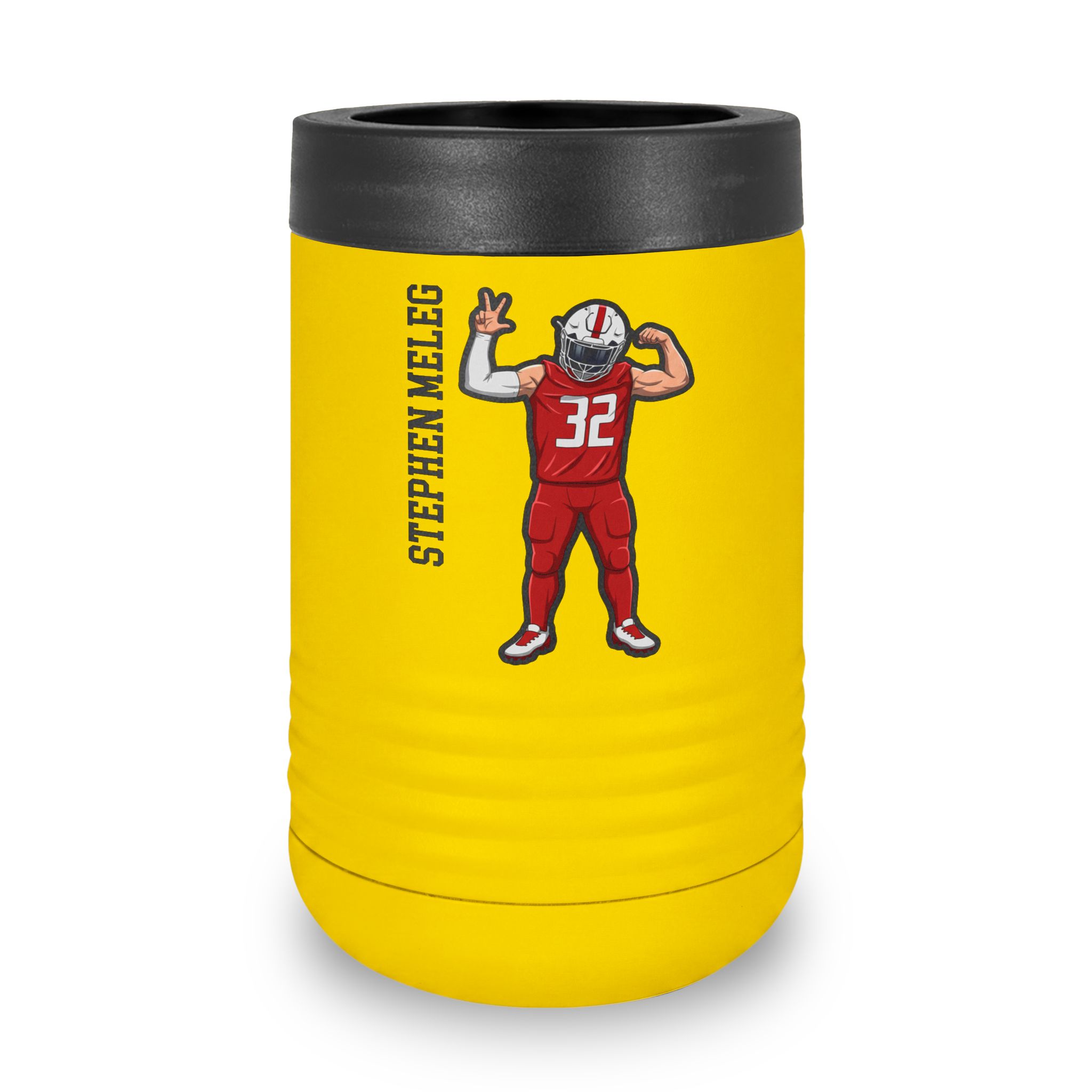 Stainless Can Cooler — character_name_vertical in Yellow