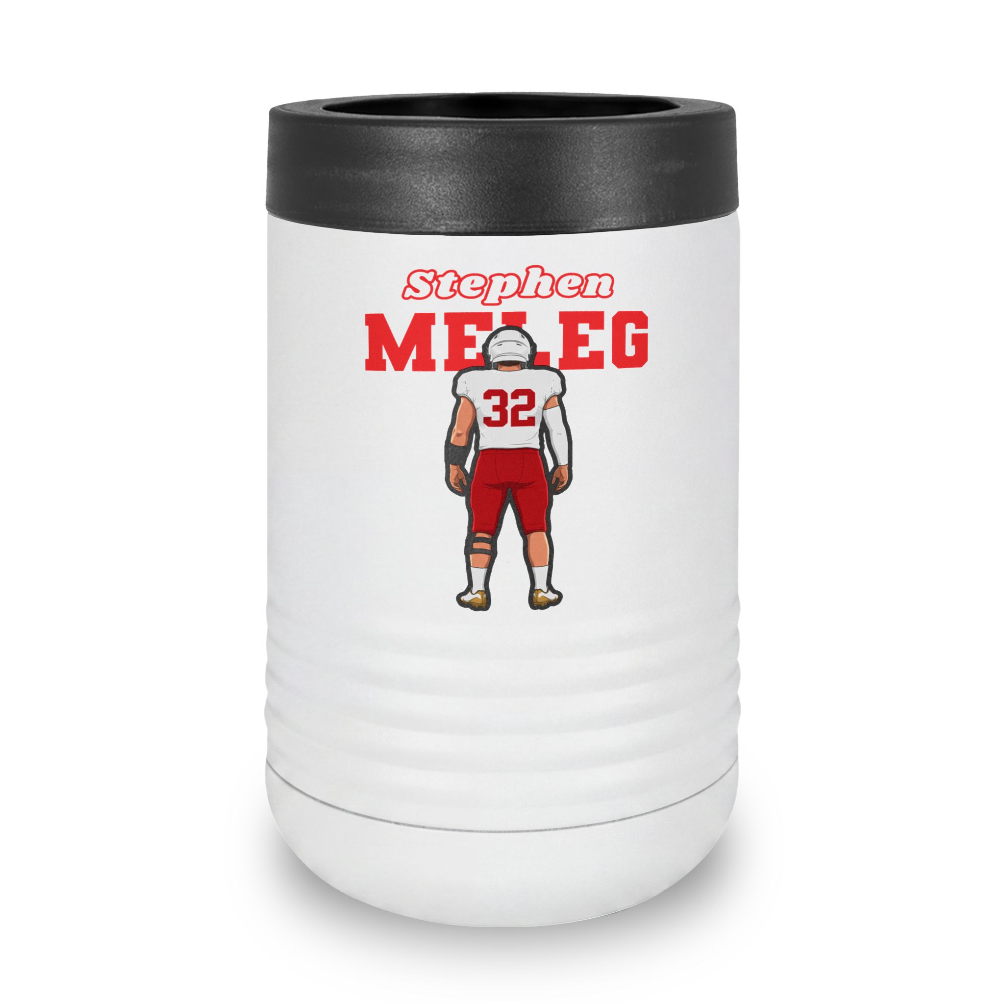Stainless Can Cooler — character_name_arch in White