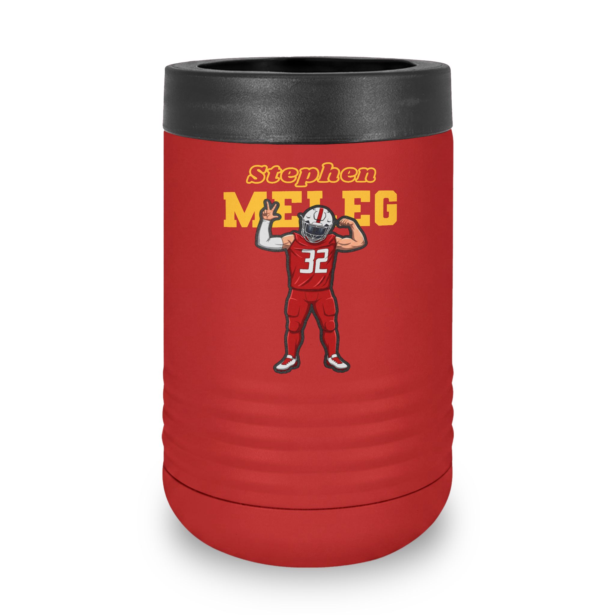 Stainless Can Cooler — character_name_arch in Red