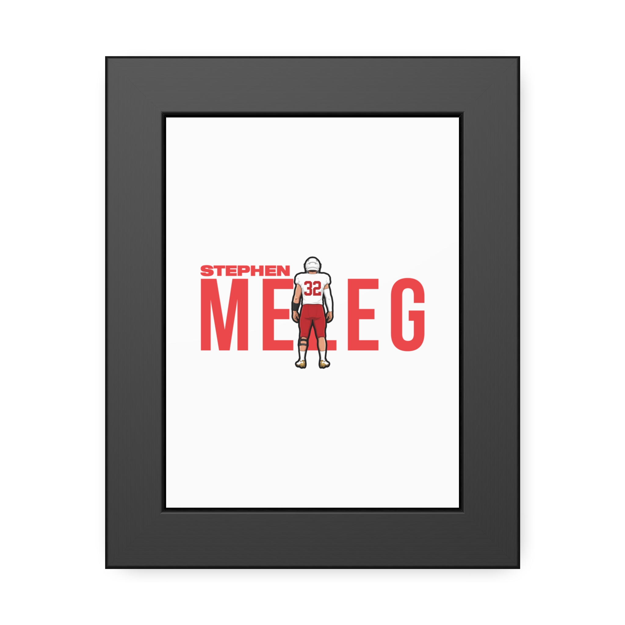 Framed Poster — character_player_name in Black