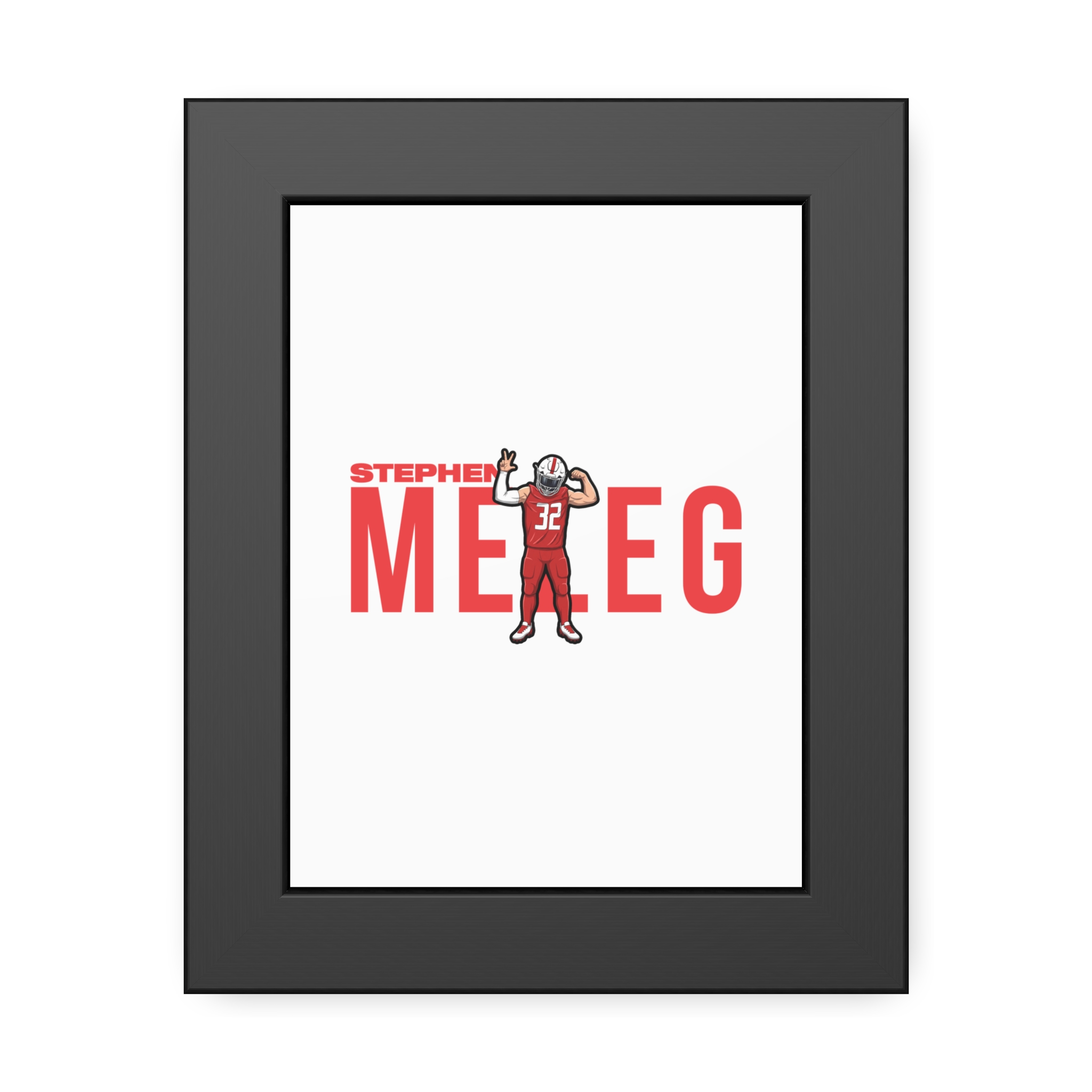 Framed Poster — character_player_name in Black
