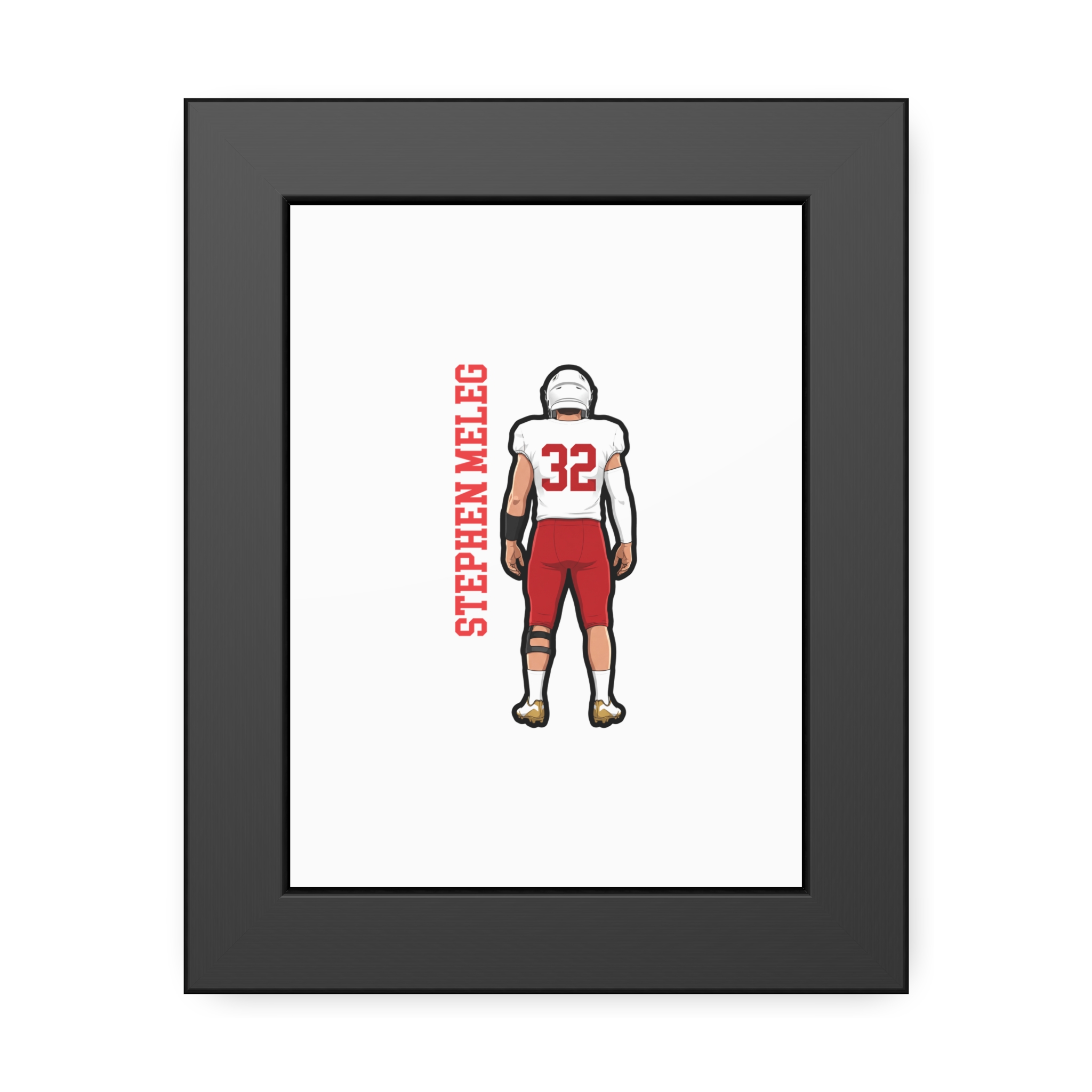 Framed Poster — character_name_vertical in Black