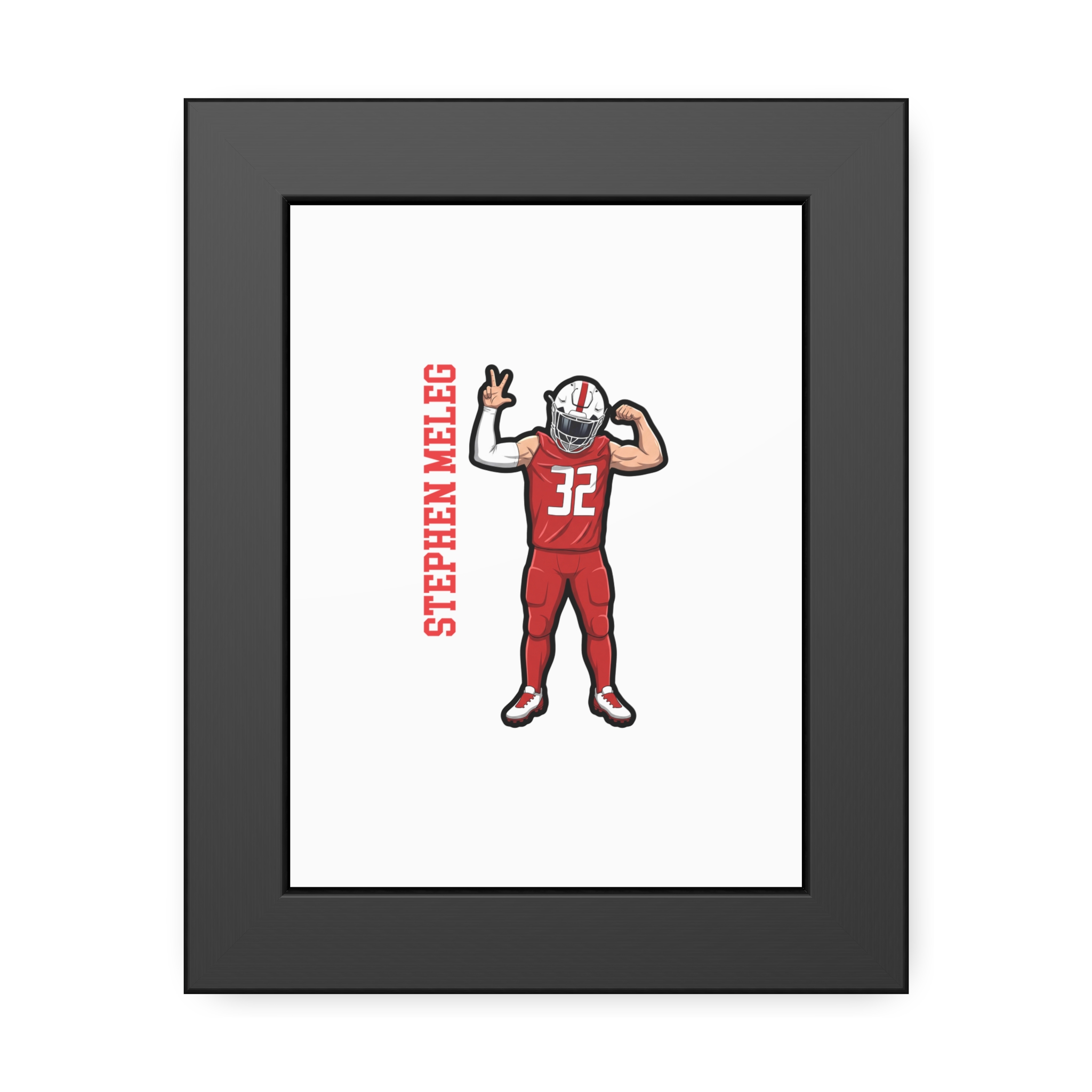 Framed Poster — character_name_vertical in Black