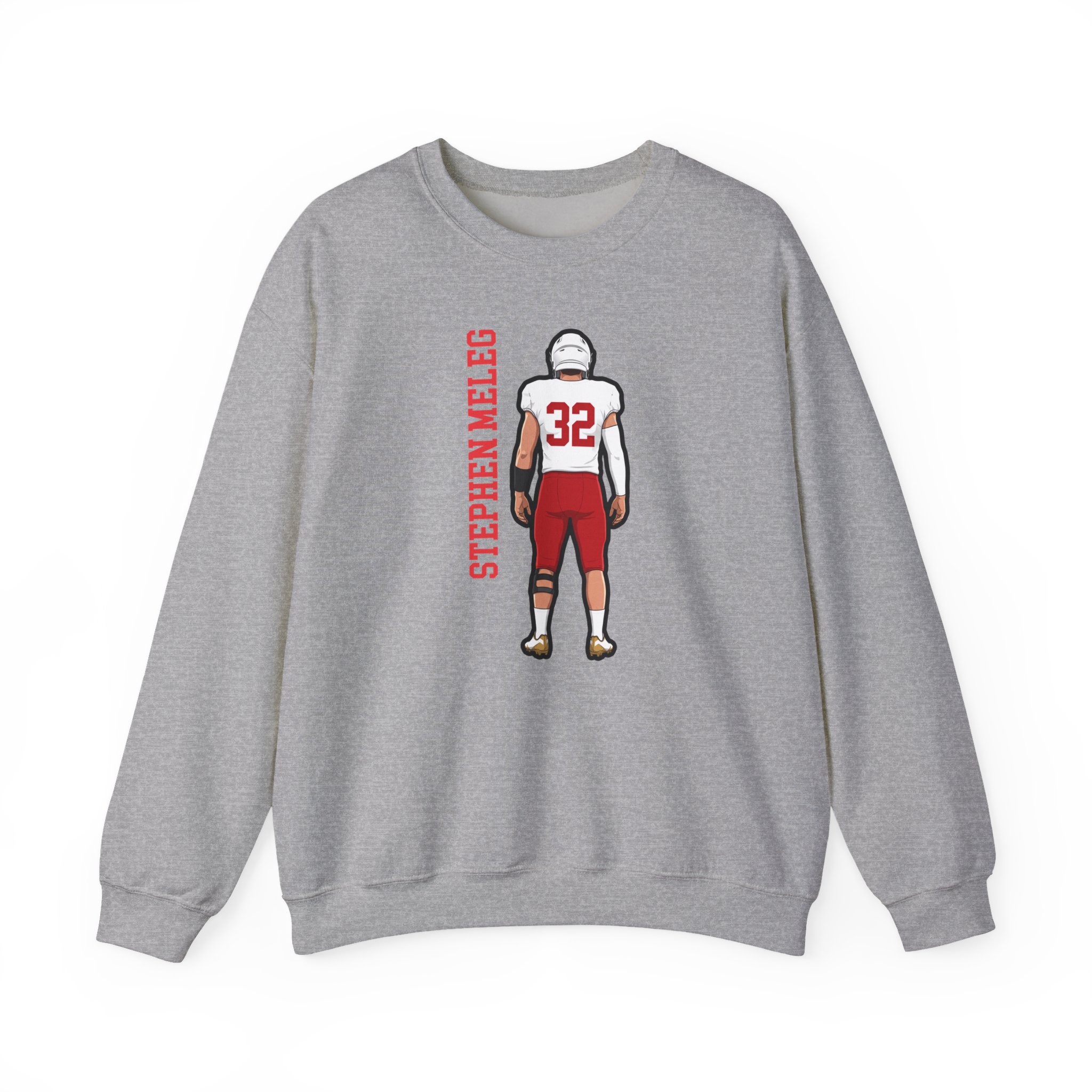 Crewneck Sweatshirt — character_name_vertical in Grey