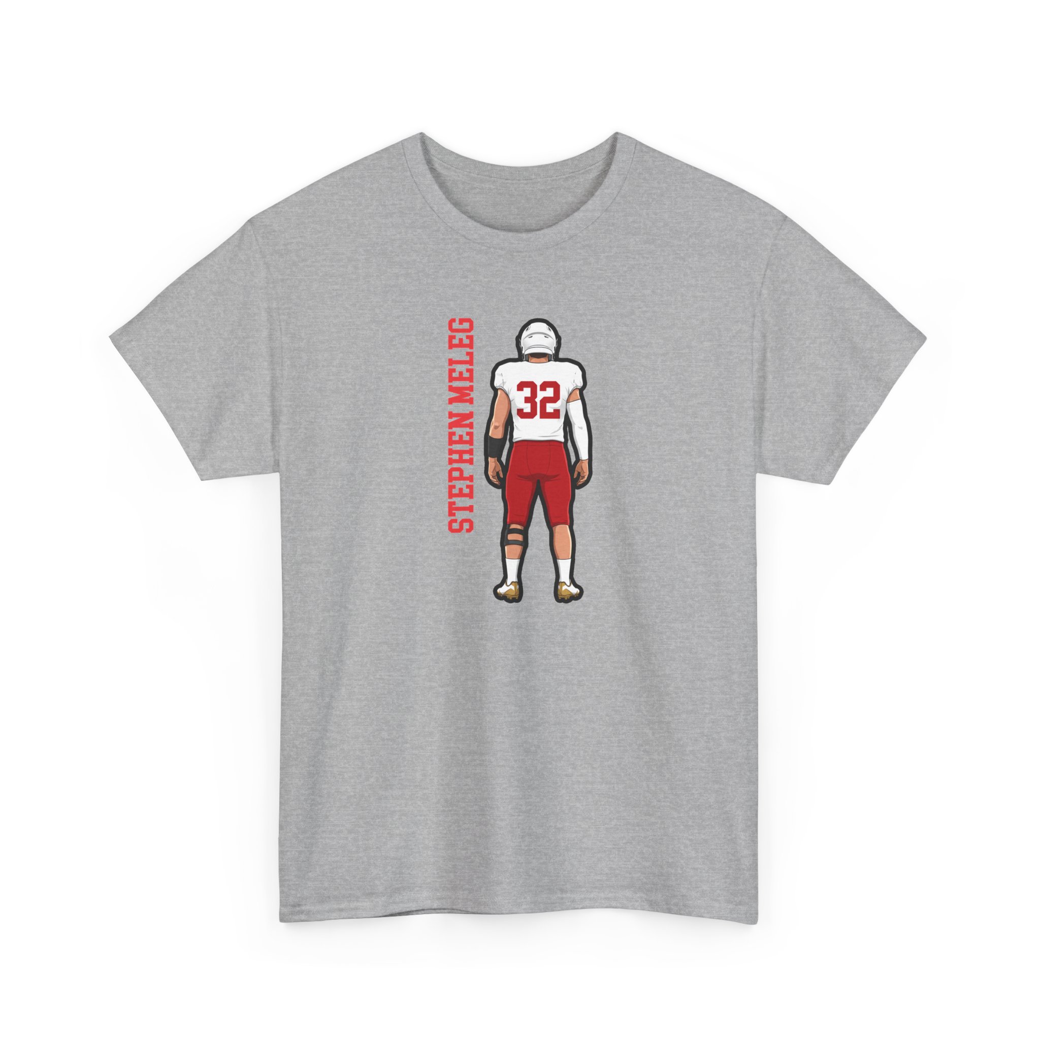 Tee — character_name_vertical in Grey