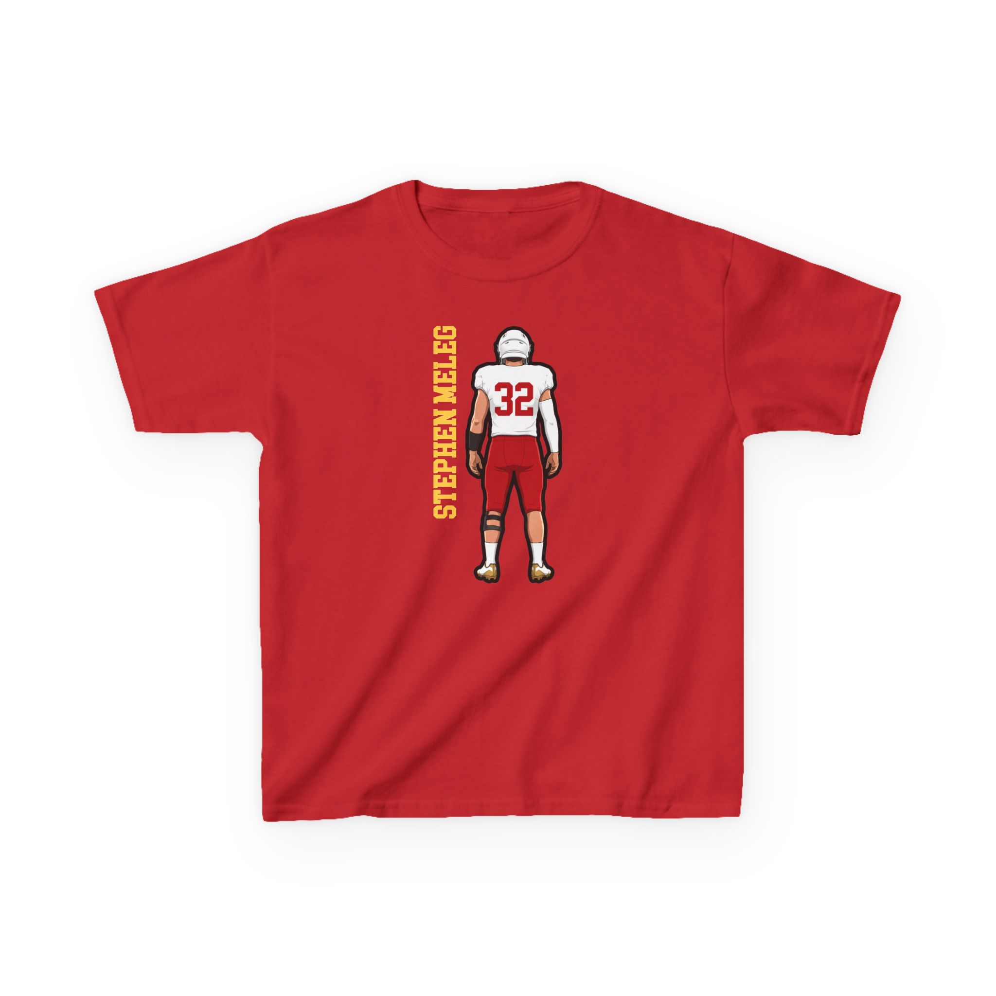 Youth Tee — character_name_vertical in Red