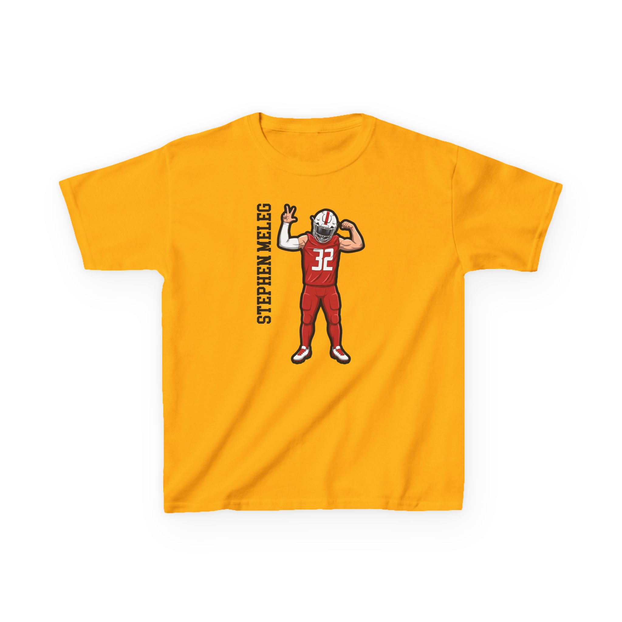 Youth Tee — character_name_vertical in Gold
