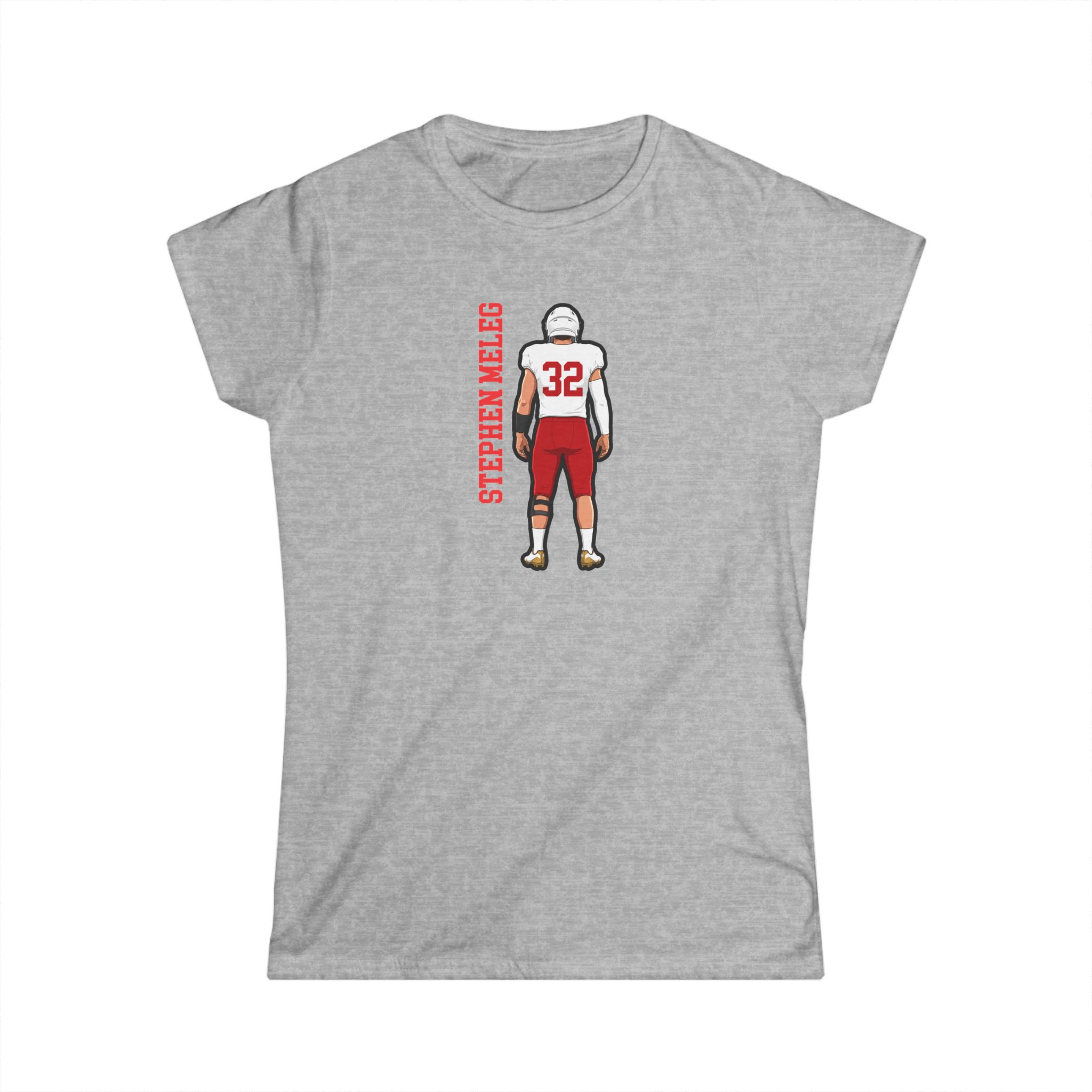 Women's Softstyle Tee — character_name_vertical in Grey