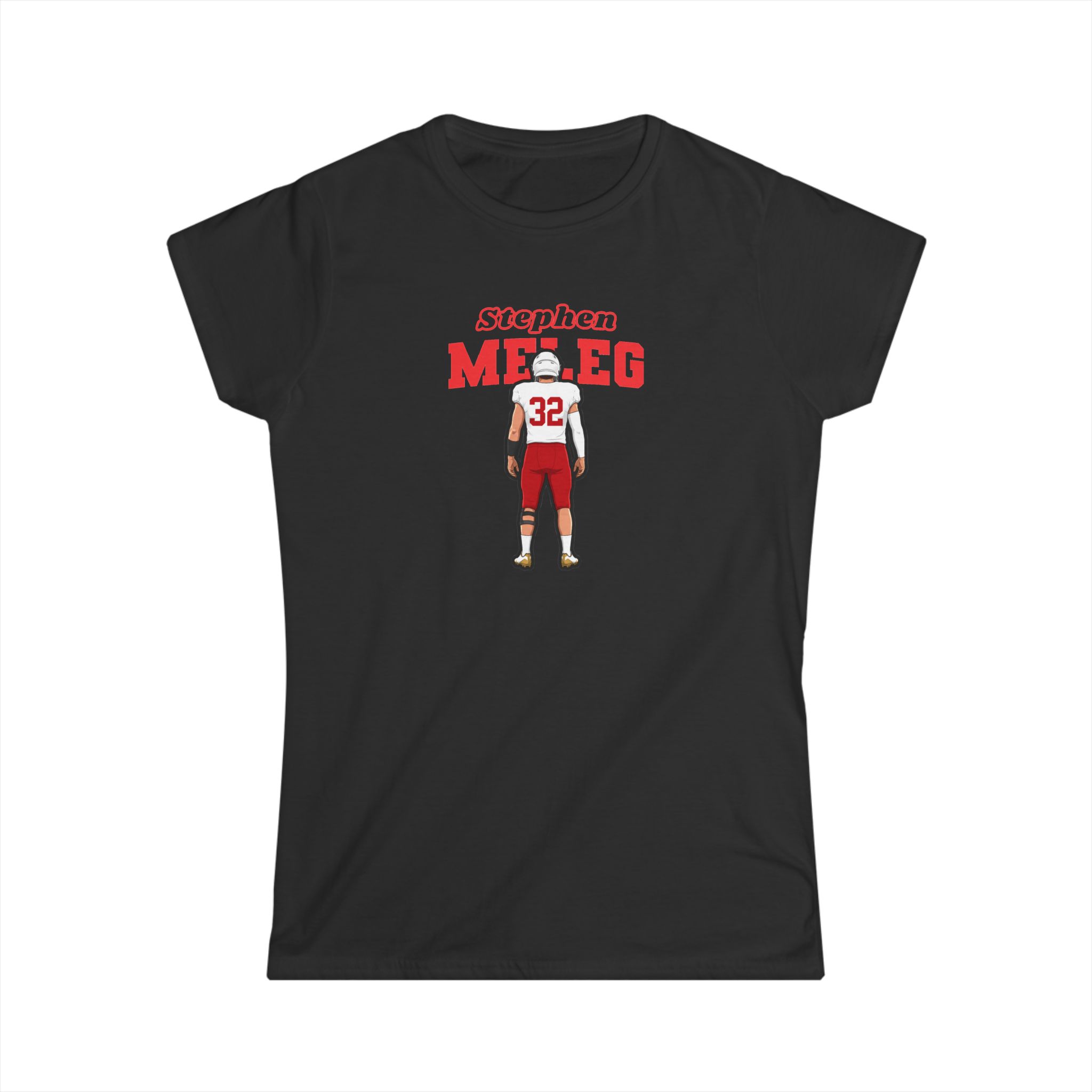 Women's Softstyle Tee — character_name_arch in Black