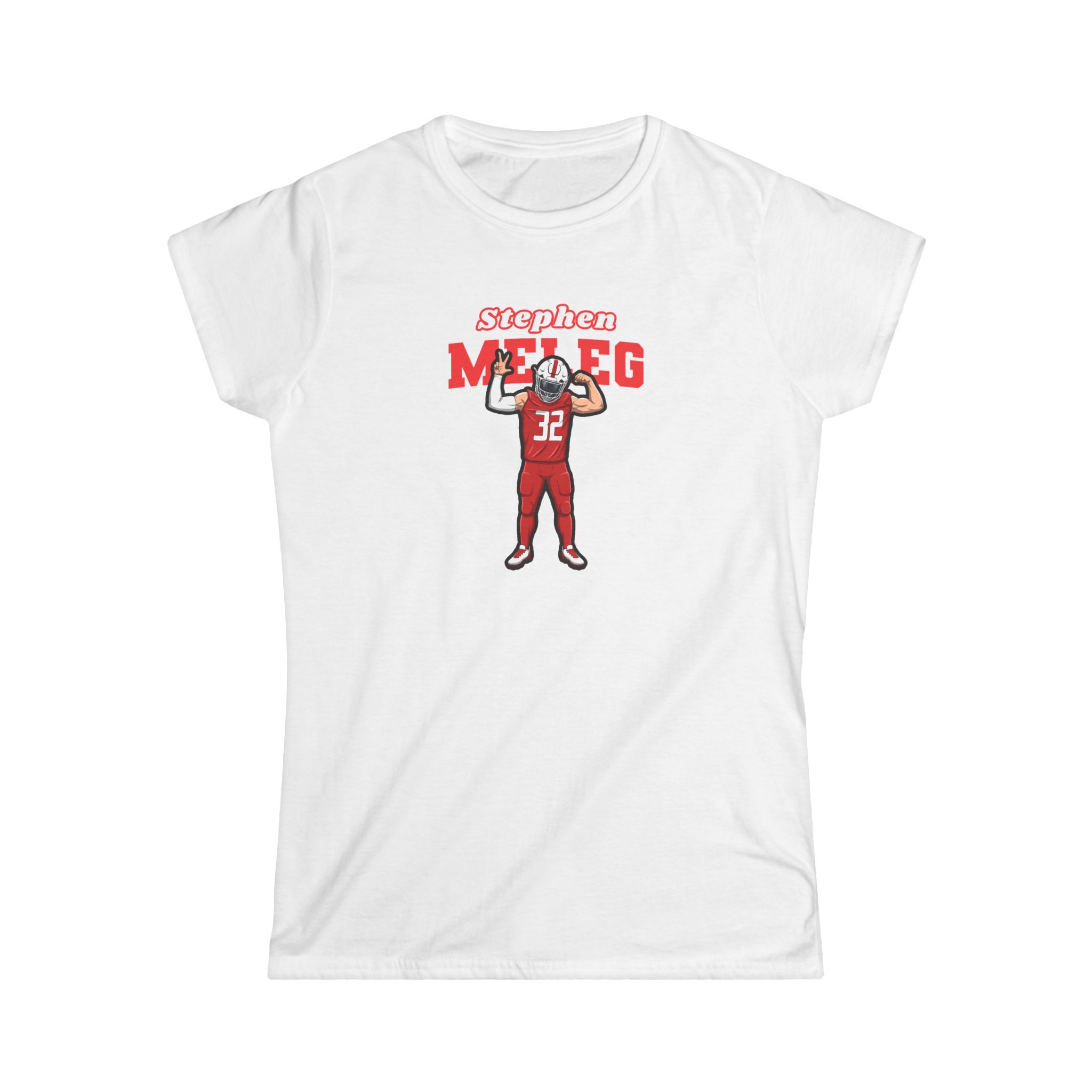 Women's Softstyle Tee — character_name_arch in White