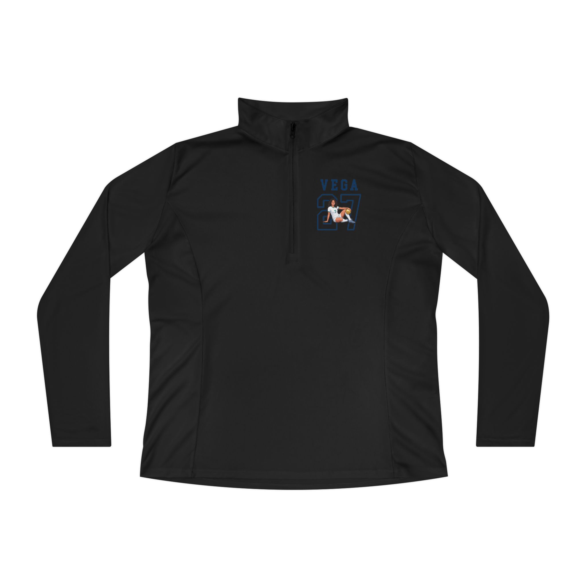 Women's Q-Zip Pullover — character_shirsey in Black
