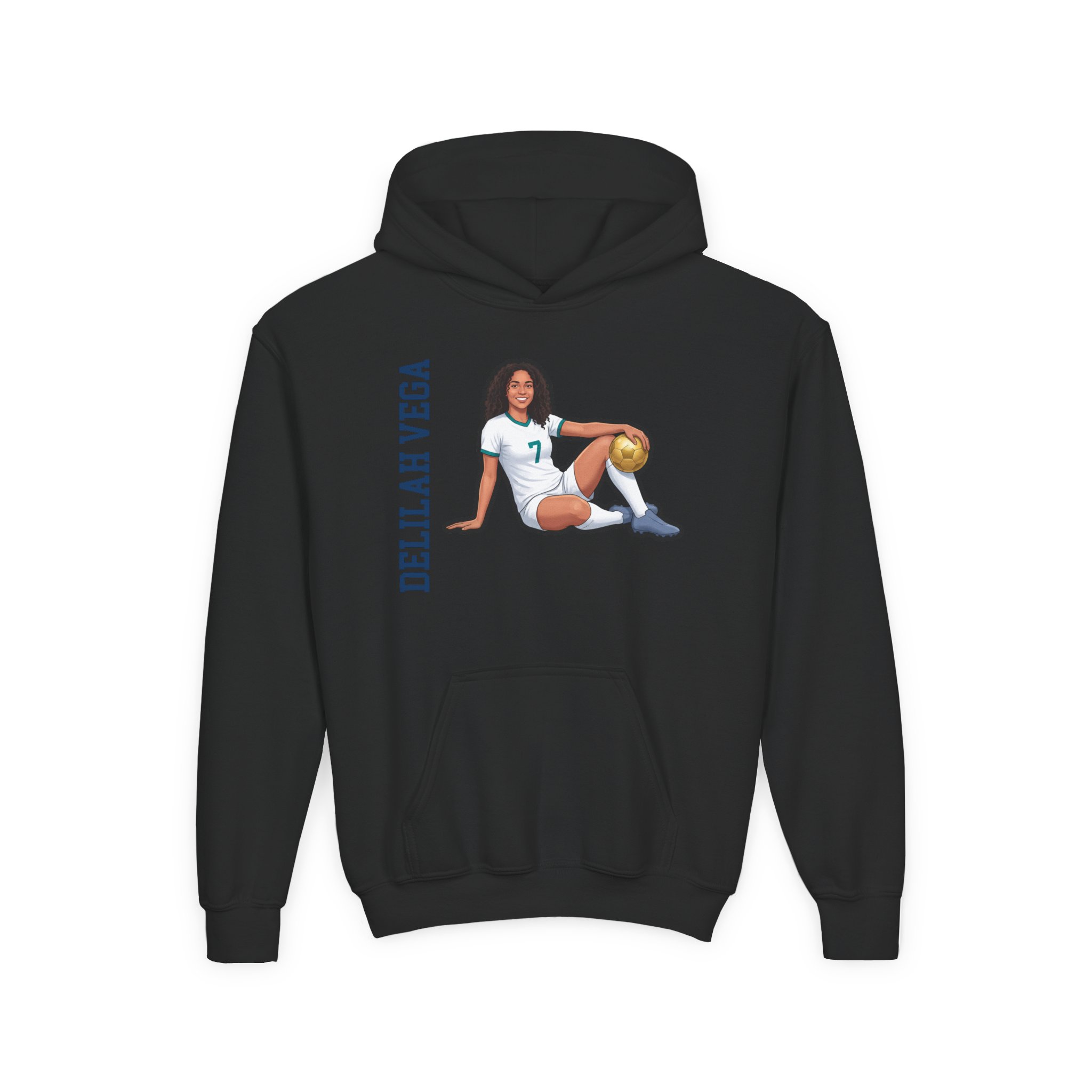 Youth Hoodie — character_name_vertical in Black