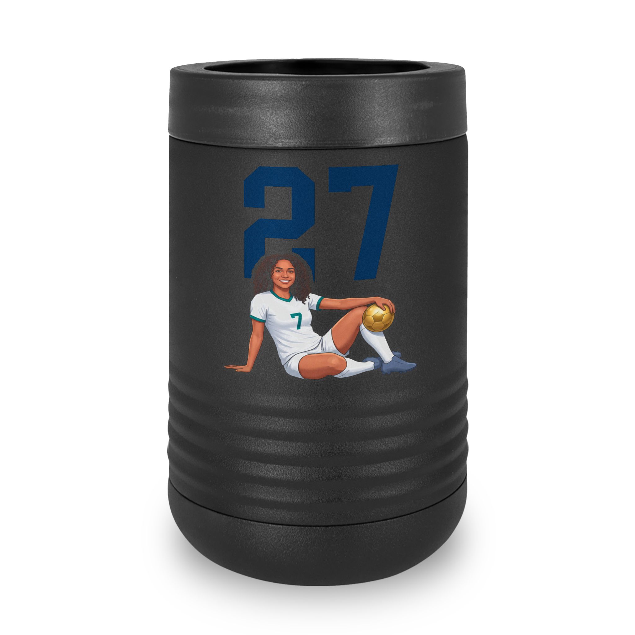 Stainless Can Cooler — character_number_top in Black