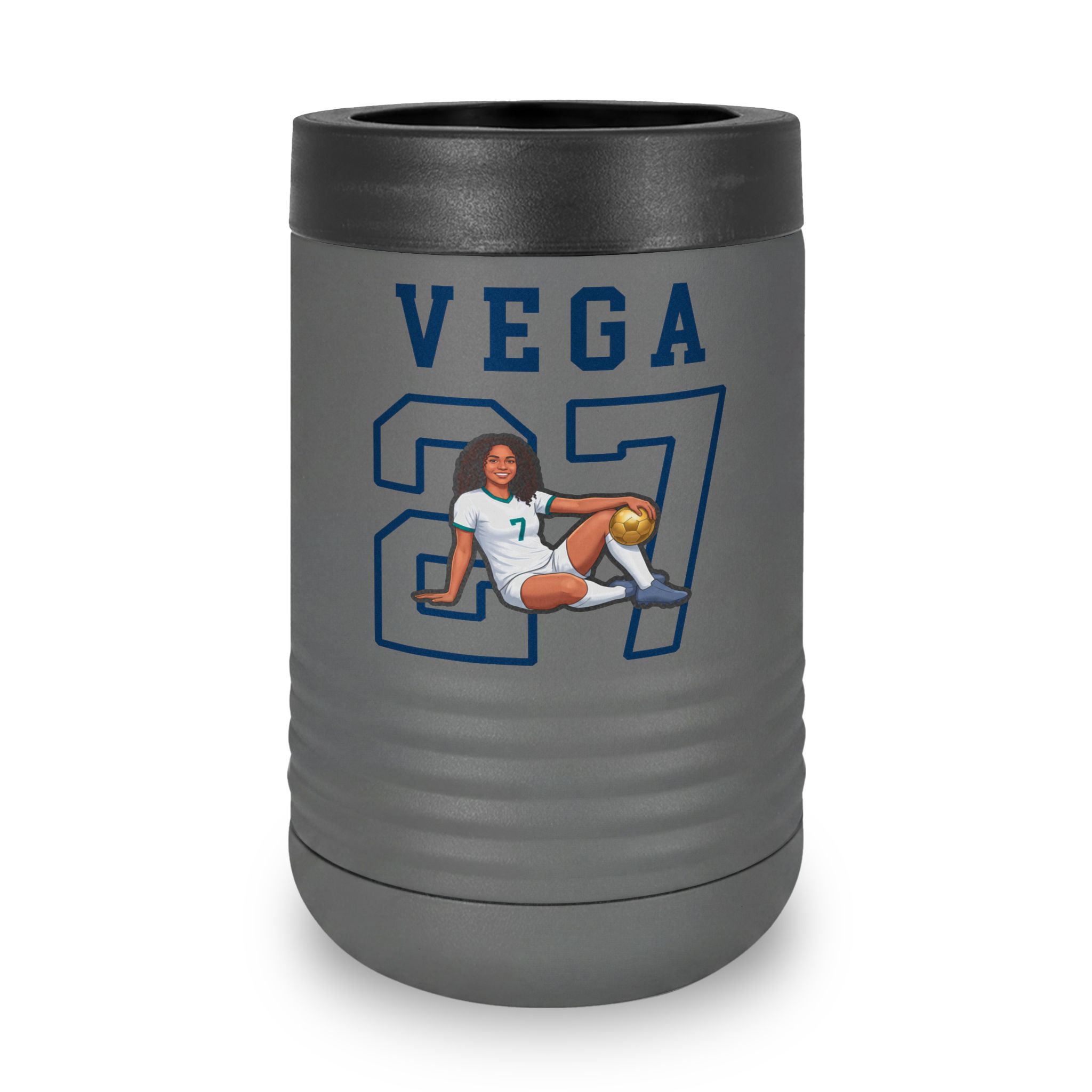 Stainless Can Cooler — character_shirsey in Grey