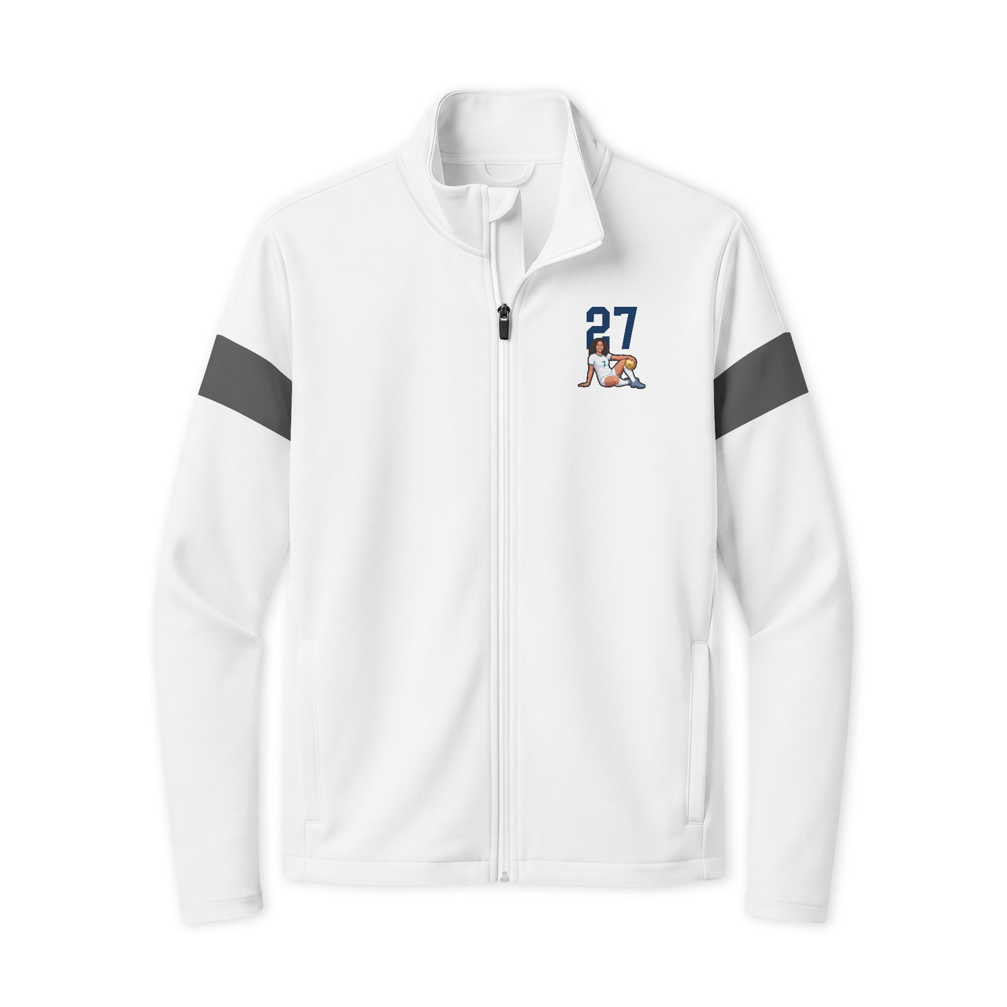 Travel Full-Zip Jacket — character_number_top in White/ Iron Grey