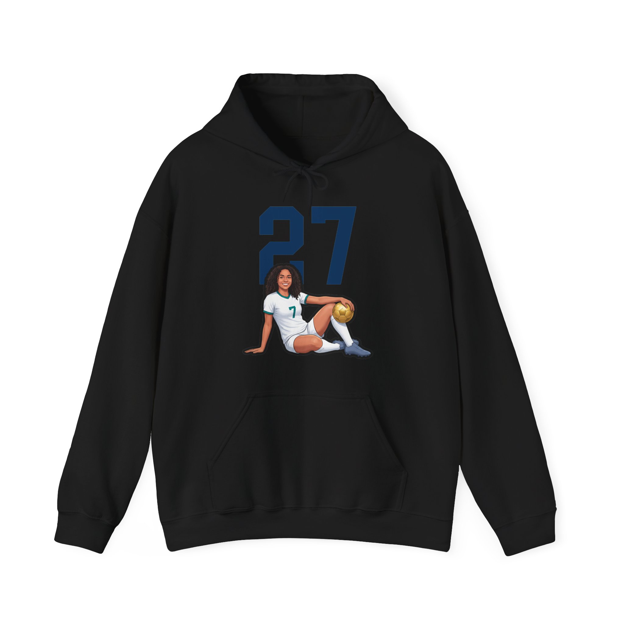 Hoodie — character_number_top in Black
