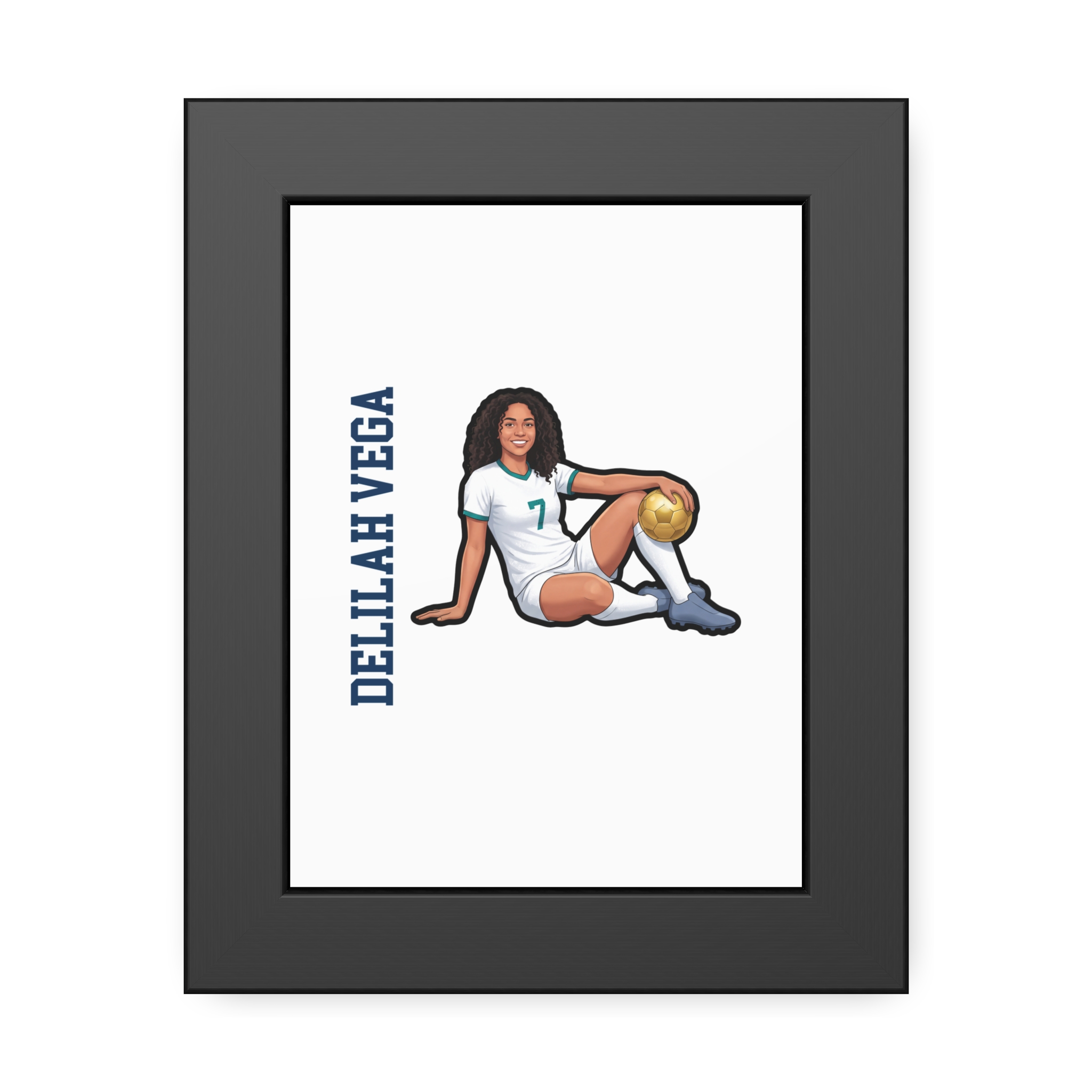 Framed Poster — character_name_vertical in Black
